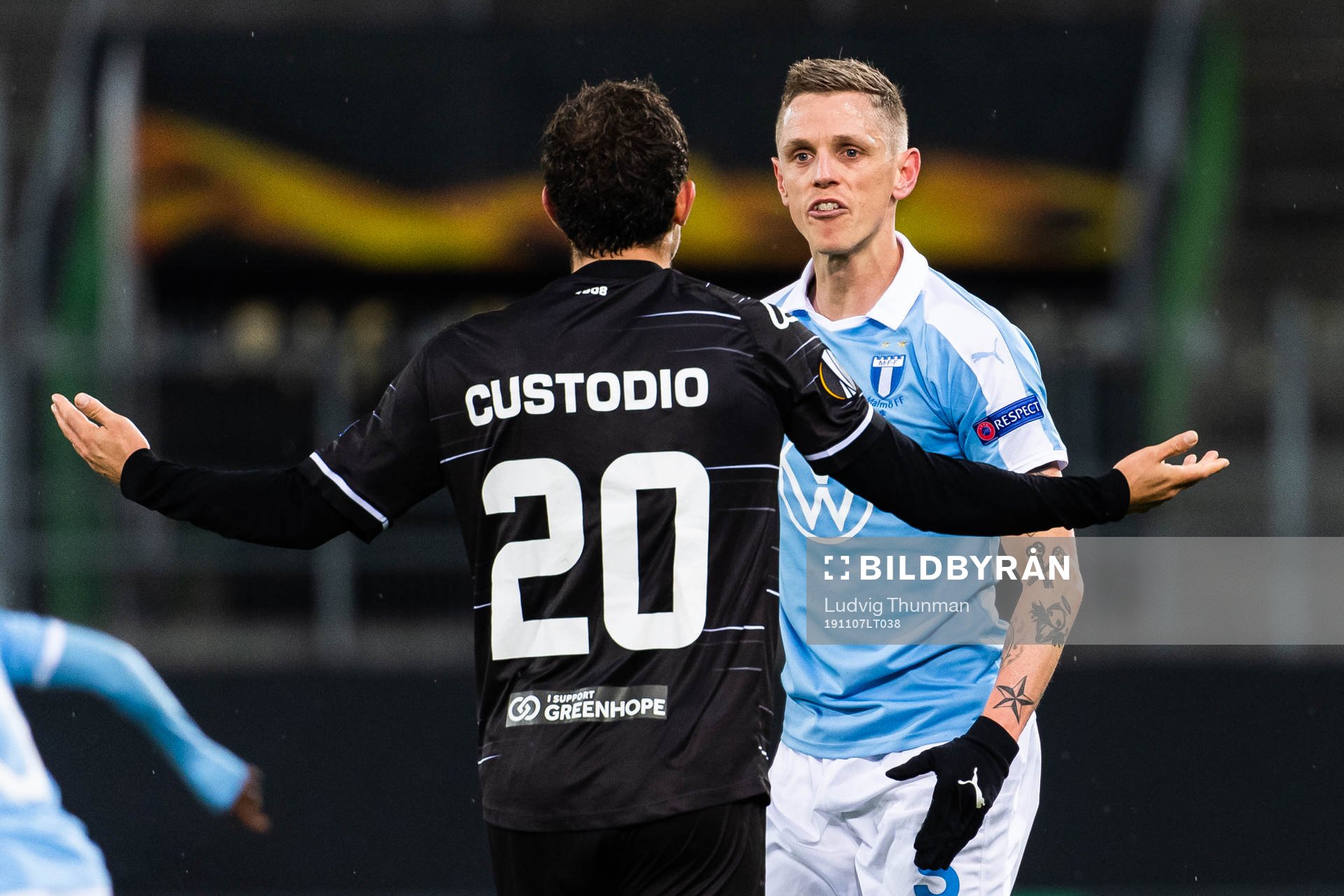Olivier Custodio of Lugano and Sören Rieks of Malmö FF