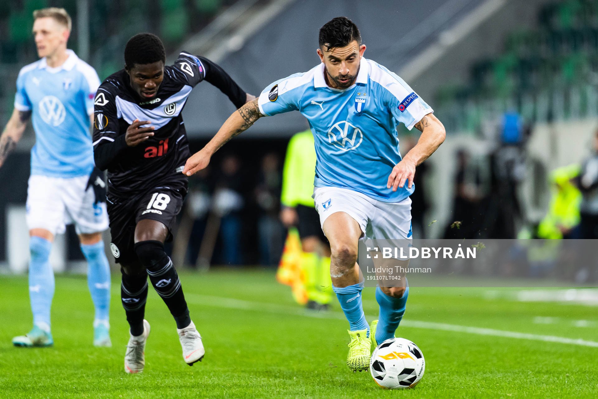 Guy Eloge Koffi Yao of Lugano and Behrang Safari of Malmö