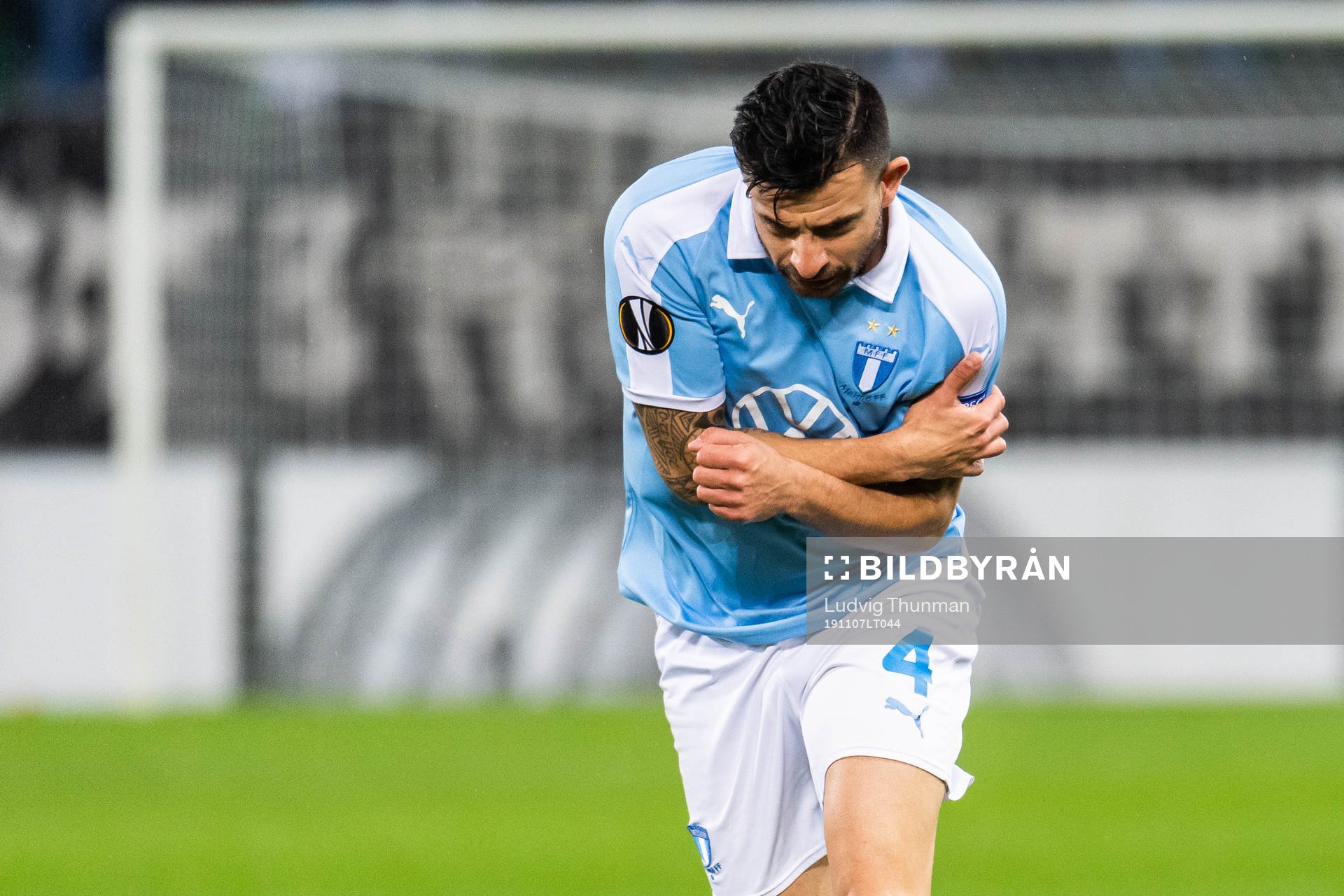 Behrang Safari of Malmö FF in pain