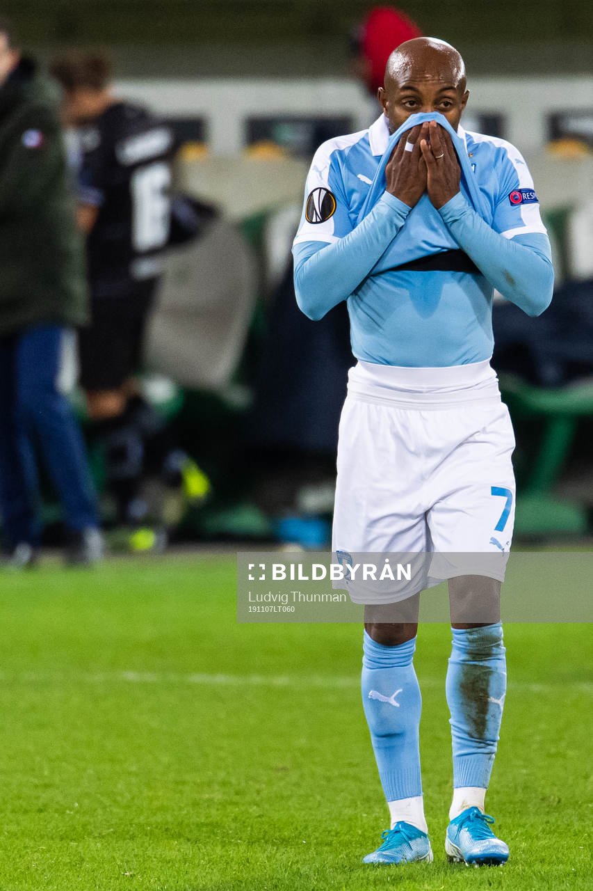 Fouad Bachirou of Malmö FF looks dejected