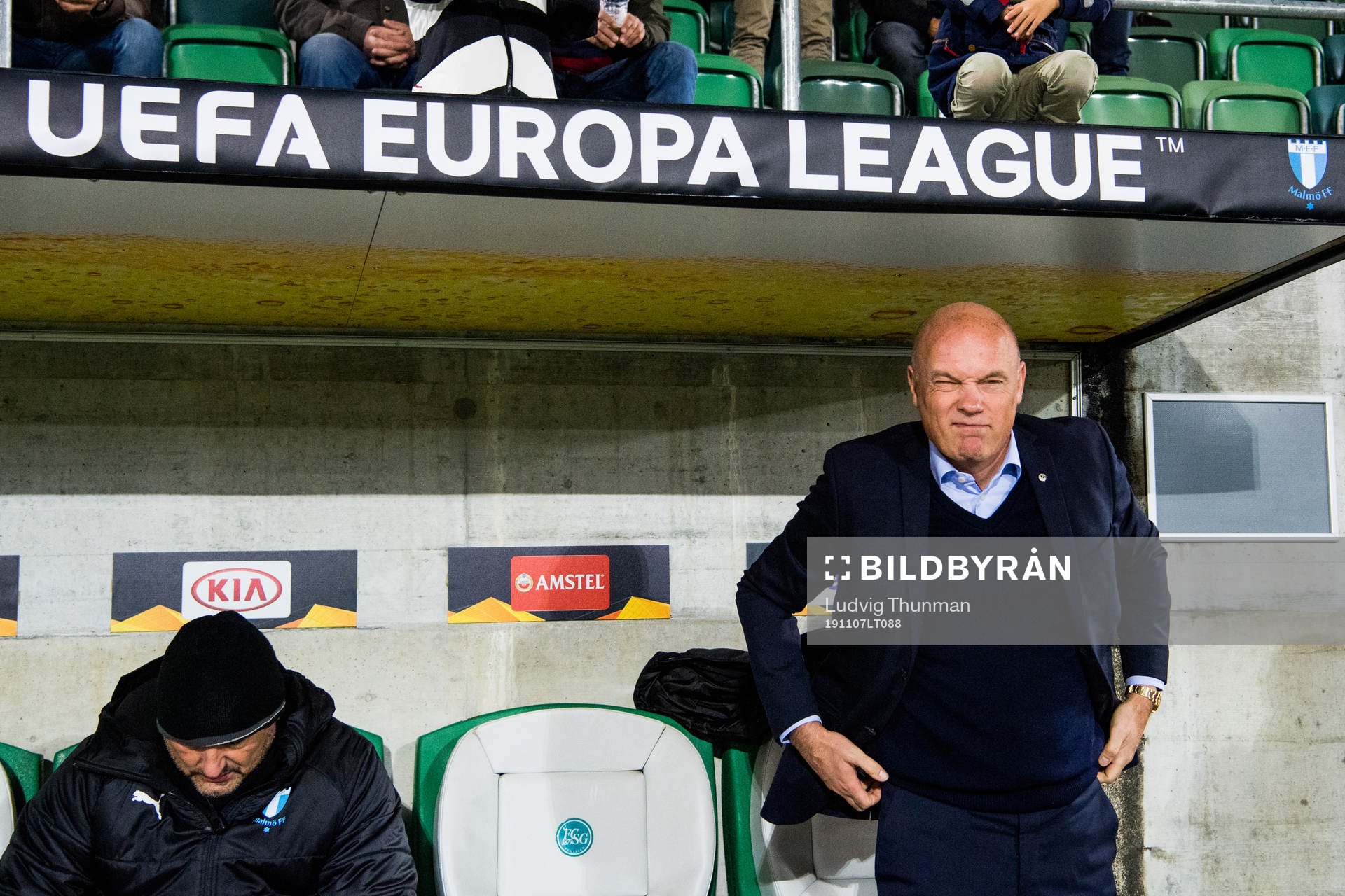 Uwe Rösler, head coach of Malmö FF during the Europa League match between Lugano and Malmö FF November 7, 2019 in St Gallen.