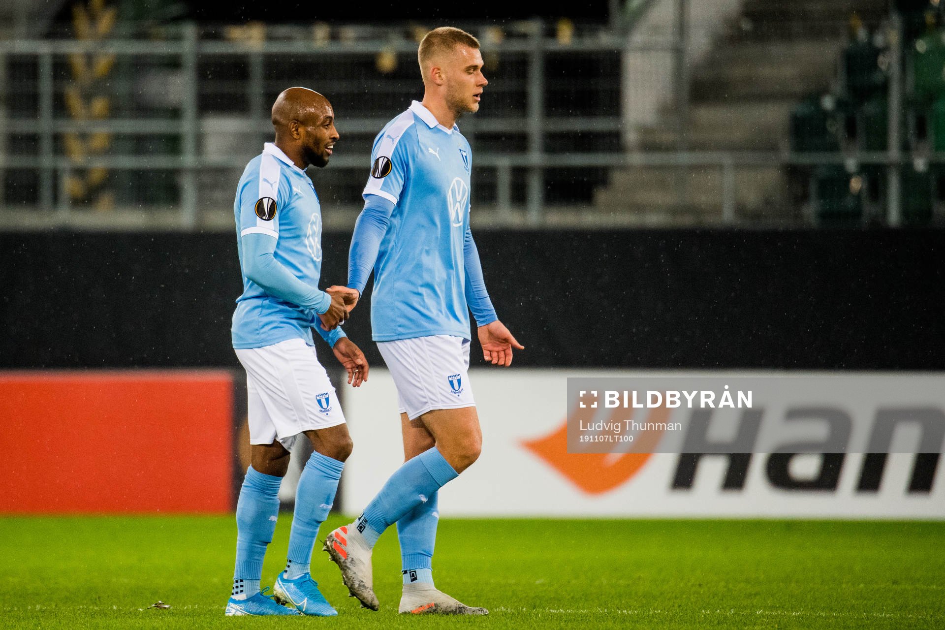Fouad Bachirou and Felix Beijmo of Malmö FF