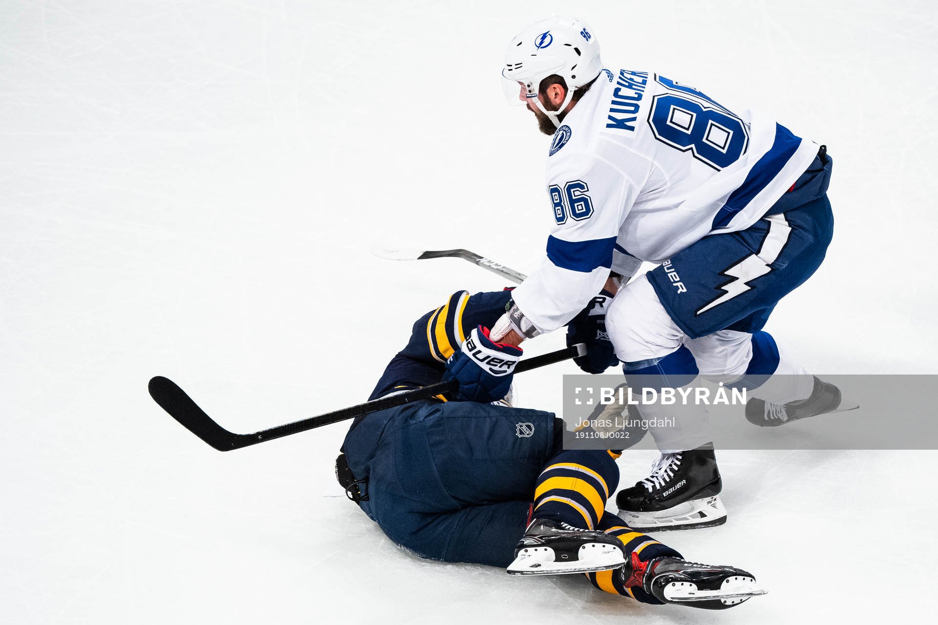 Vladimír Sobotka of Buffalo Sabres lies down