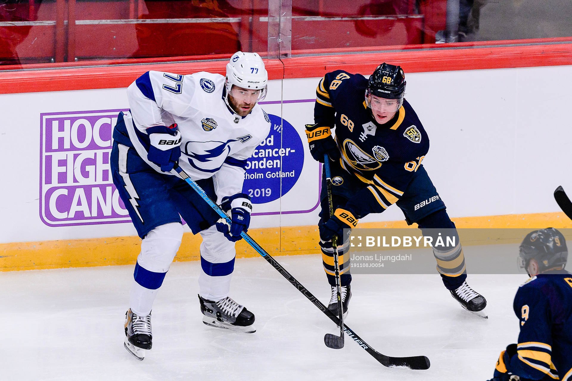 Victor Hedman of Tampa Bay Lightning and Victor Olofsson of