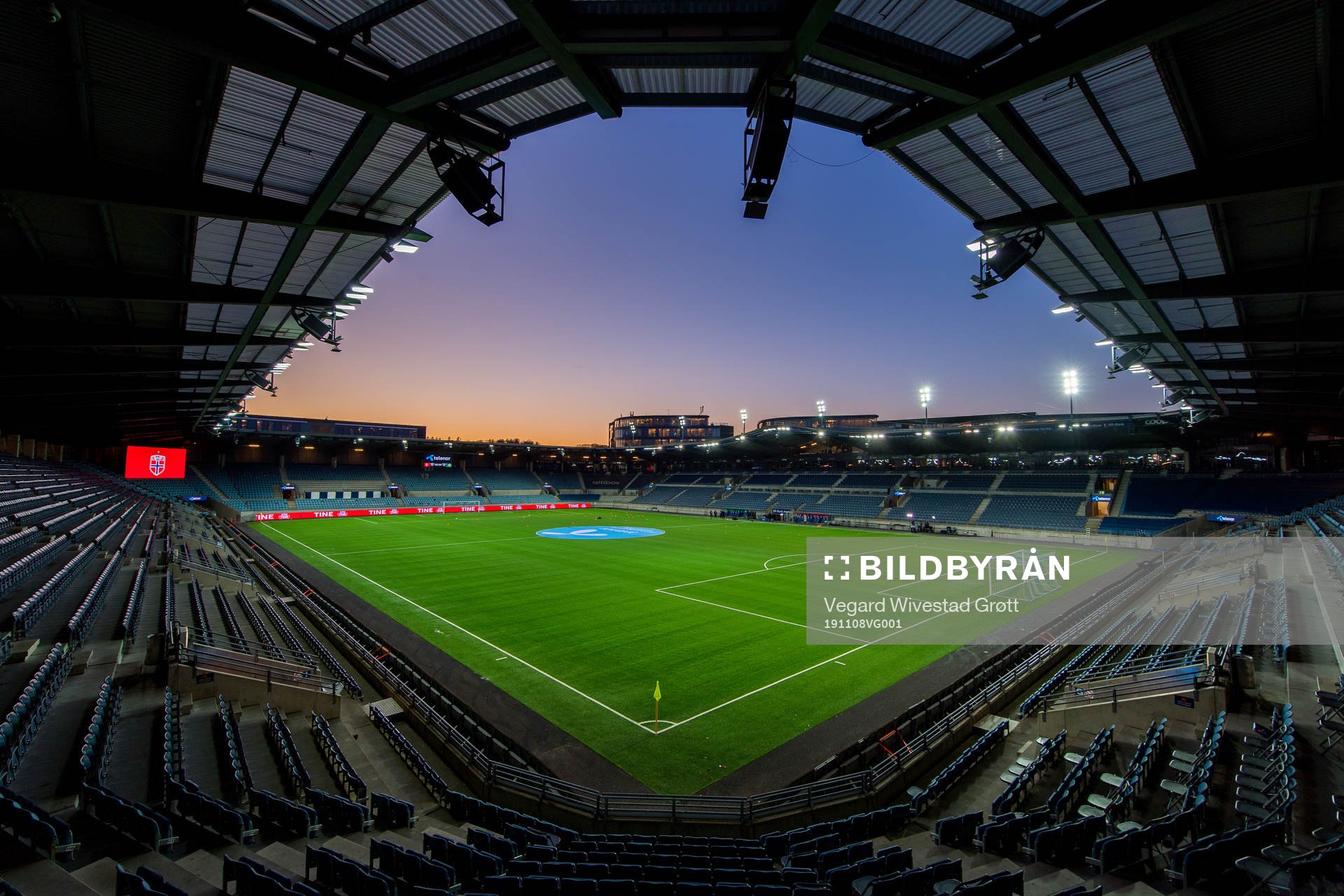 General view of SR-Bank Arena ahead of the UEFA Women's Euro Qualifier football match between Norway and Northern Ireland on November 8, 2019 in Stavanger.