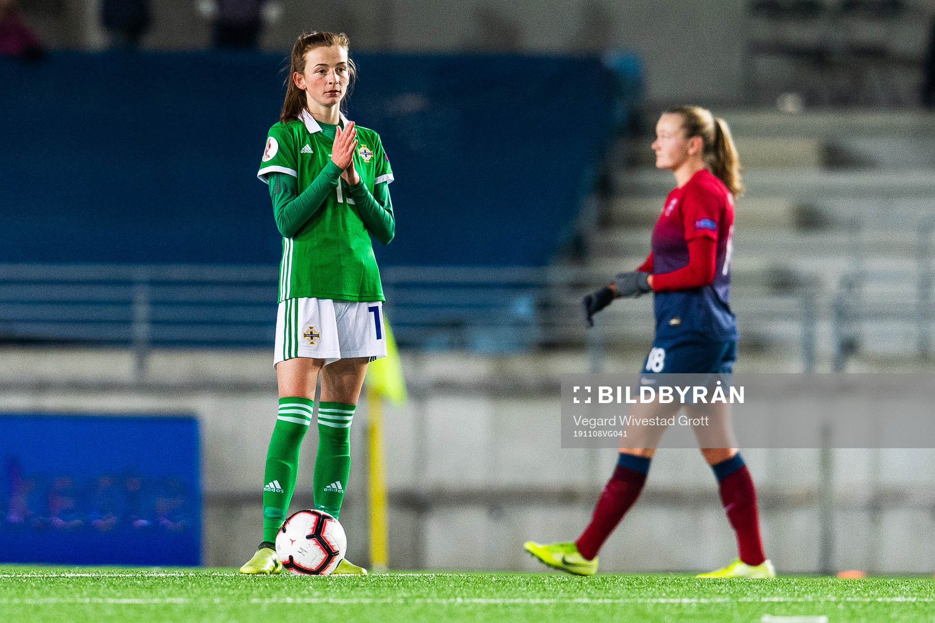 Caitlin McGuinness of Northern Ireland looks dejected