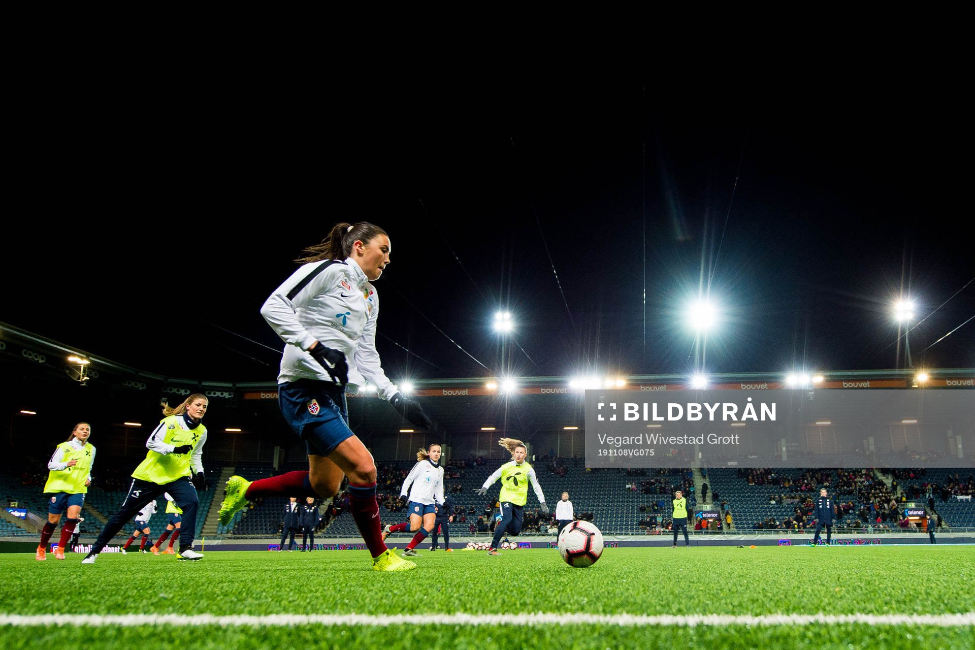 Ingrid Syrstad Engen of Norway warms up