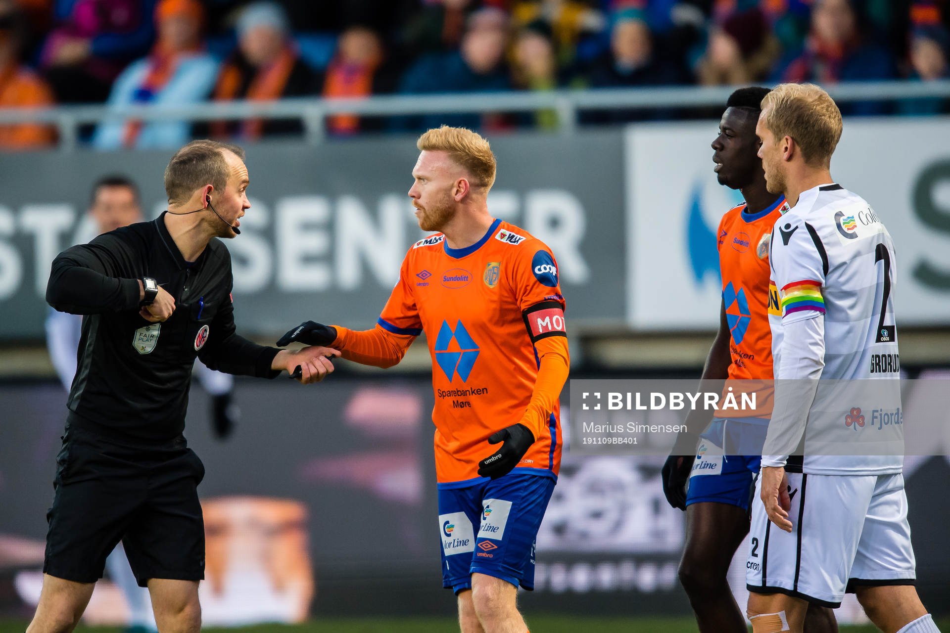 Christian Moen, referee, Fredrik Kjernmoen Carlsen and Pape