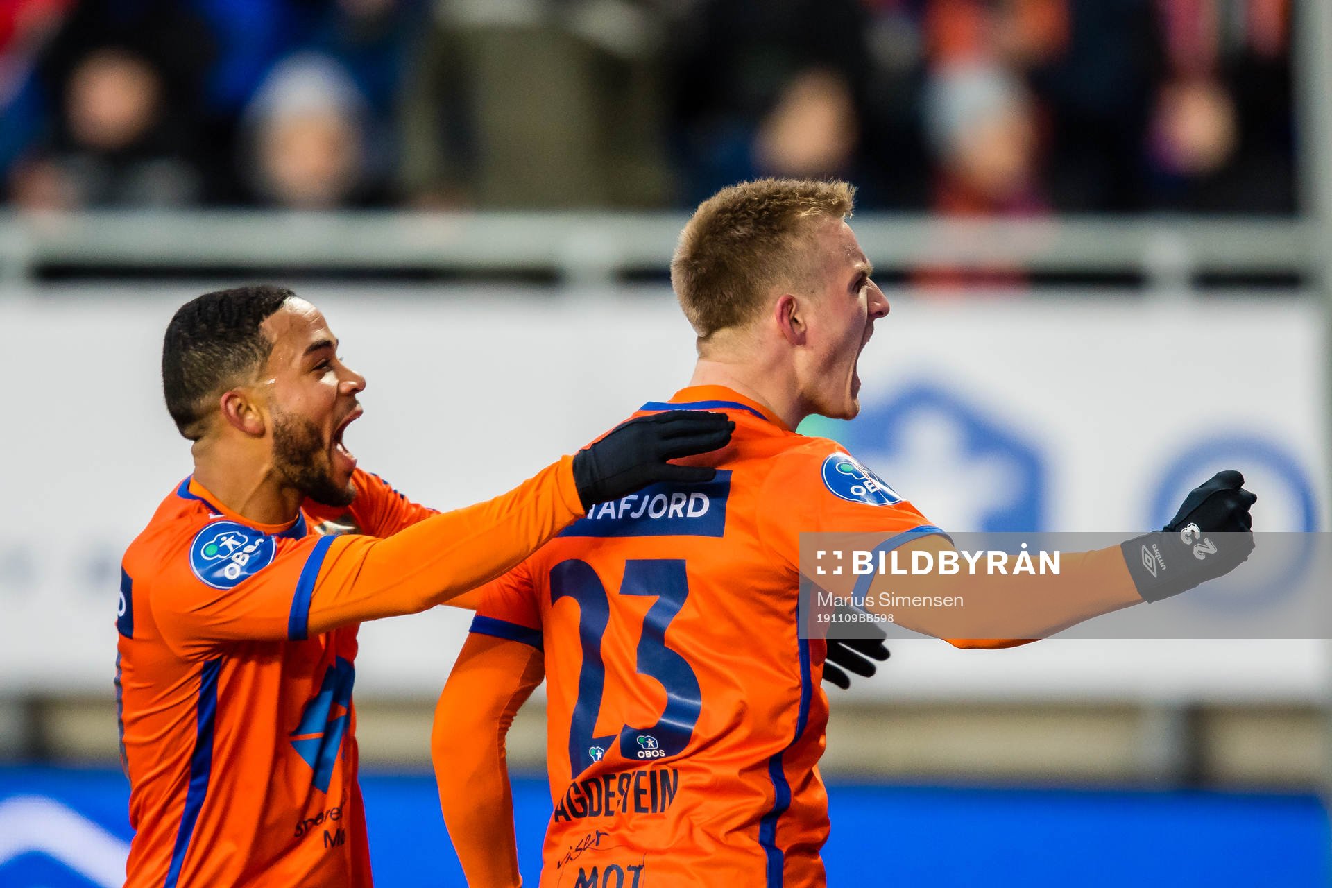 Torbjørn Agdestein of Aalesund celebrates with Jernade