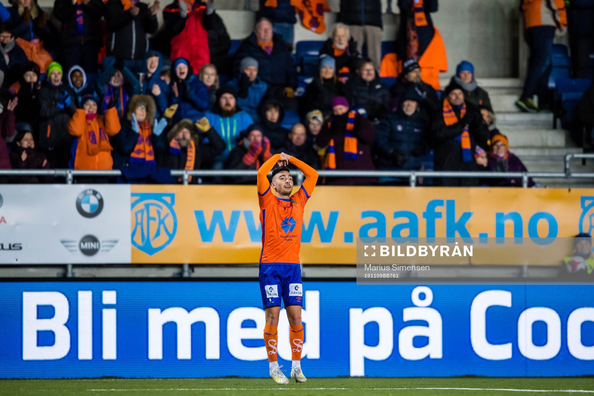 Niklas Fernando Nygaard Castro of Aalesund celebrates