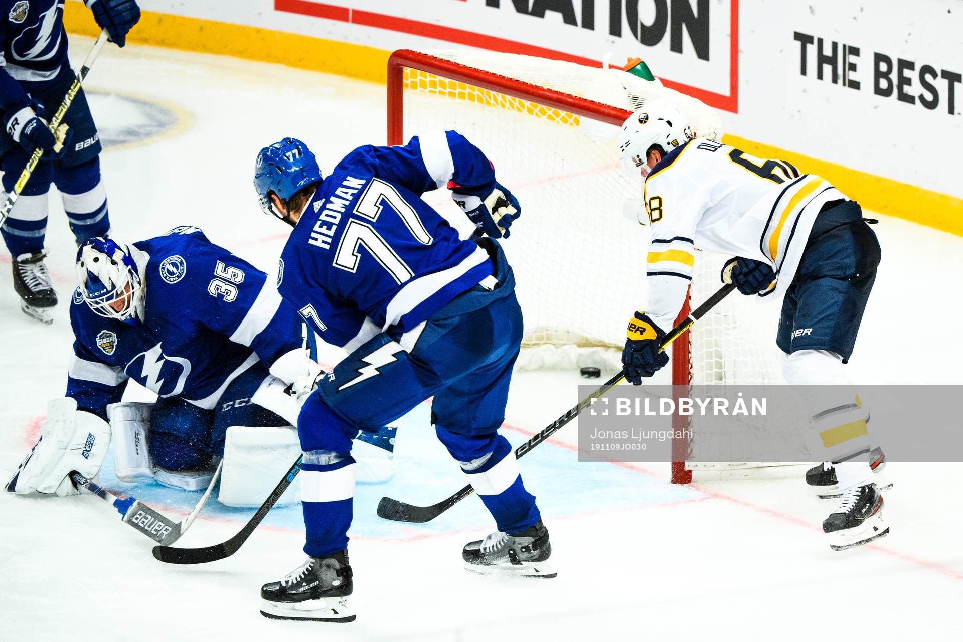 Victor Olofsson of Buffalo Sabres scores the 2-3 goal