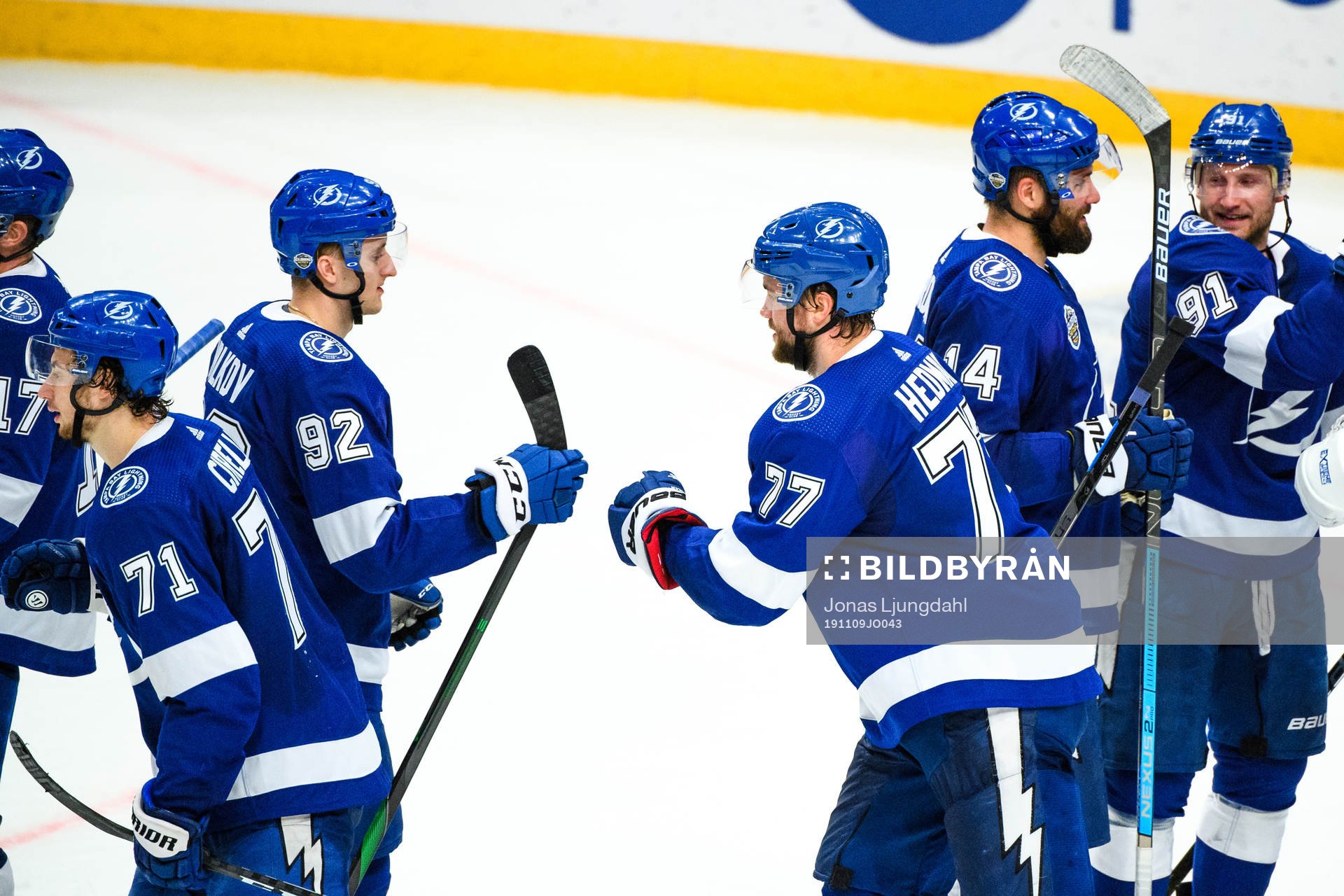 Alexander Volkov and Victor Hedman of Tampa Bay Lightning