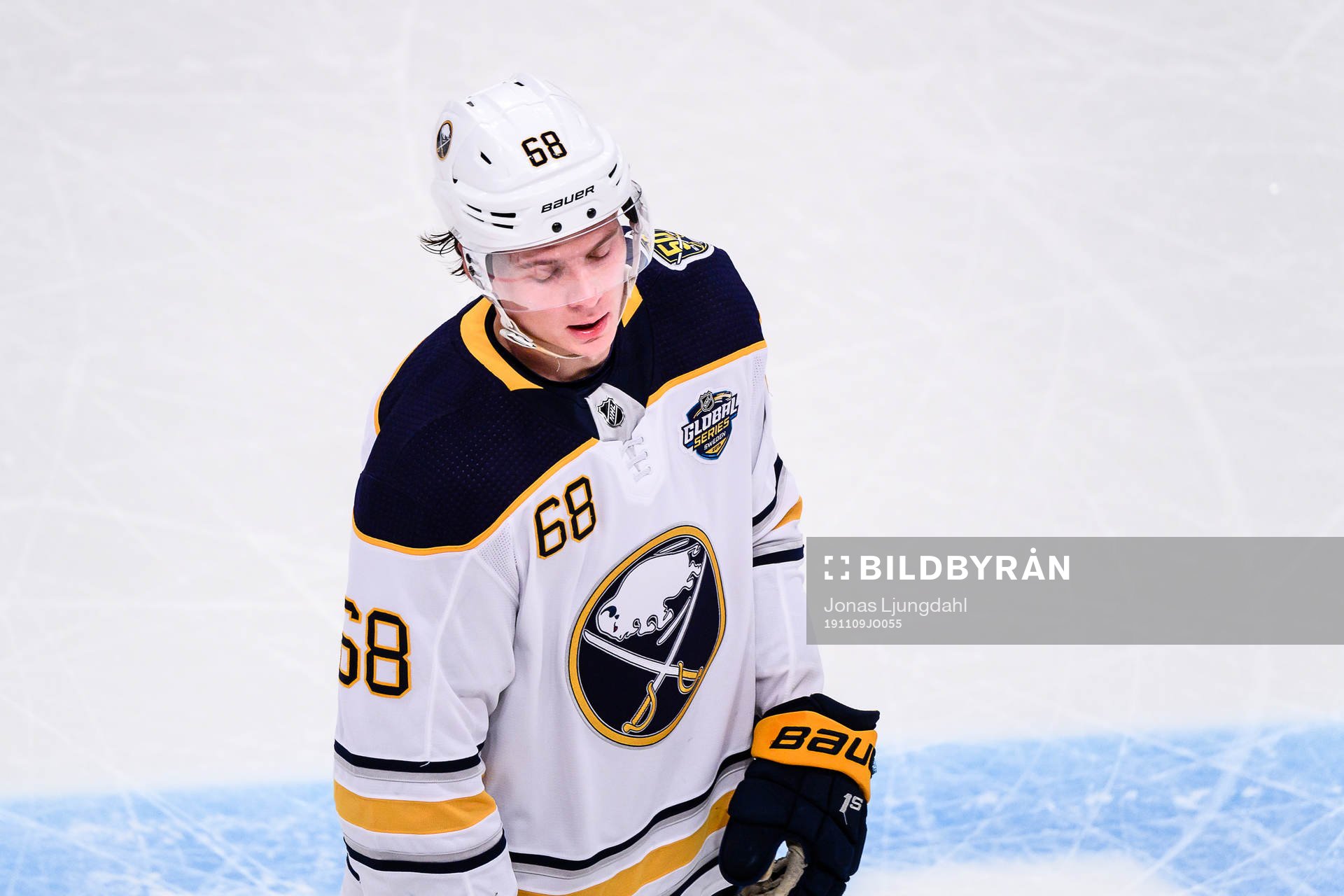 Victor Olofsson of Buffalo Sabres looks dejected