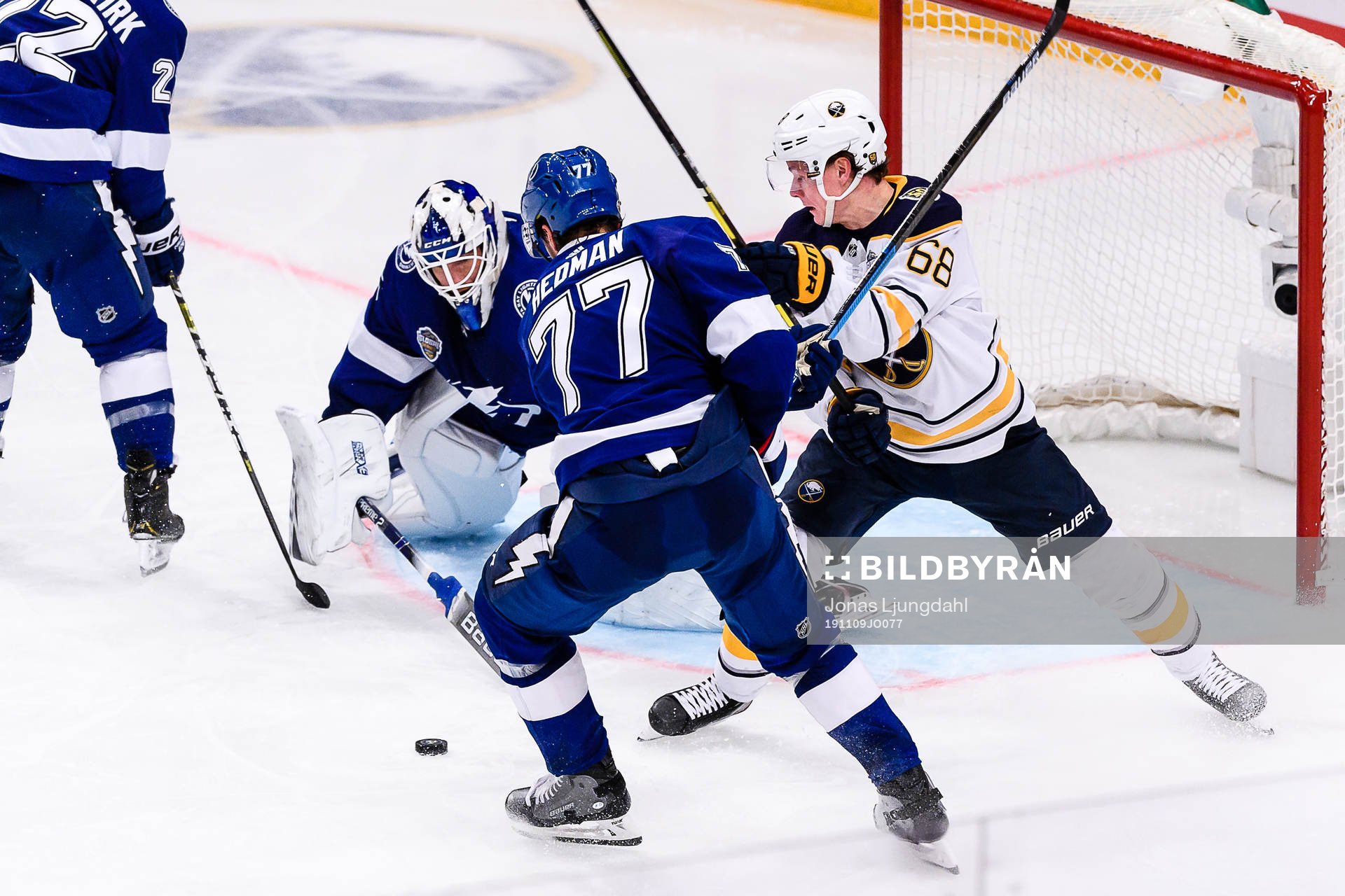 Victor Hedman of Tampa Bay Lightning and Victor Olofsson of