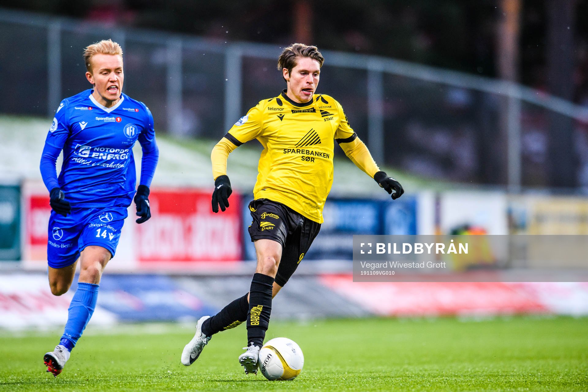 Morten Renå Olsen of Notodden and Kasper Skaanes of Start
