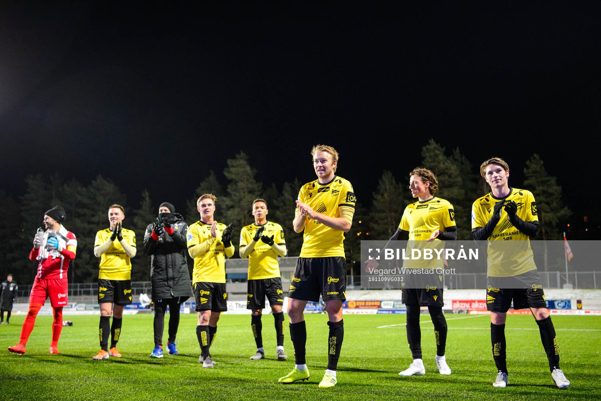 Henrik Robstad of Start celebrates