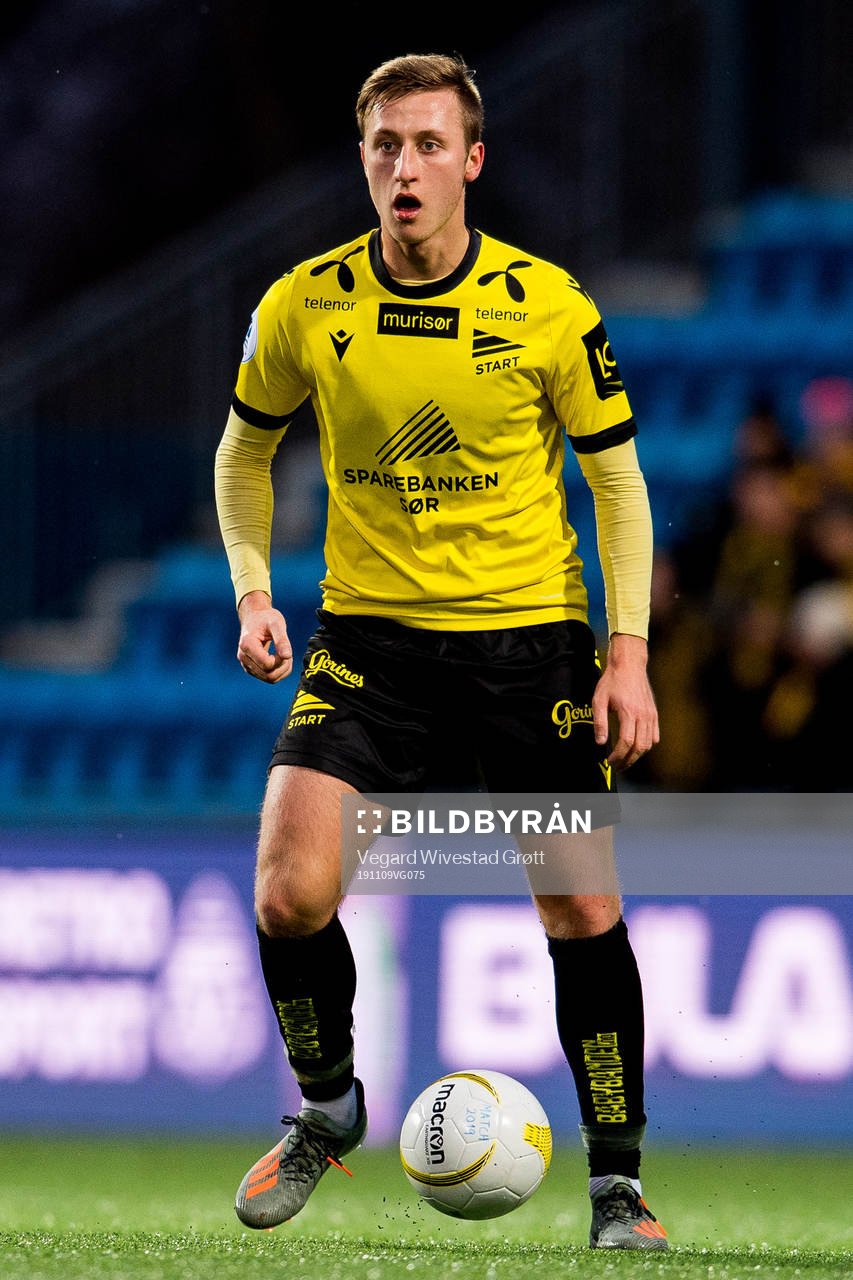 Adnan Hadzic of Start during the OBOS-ligaen football match between Notodden and Start on November 9, 2019 in Notodden.