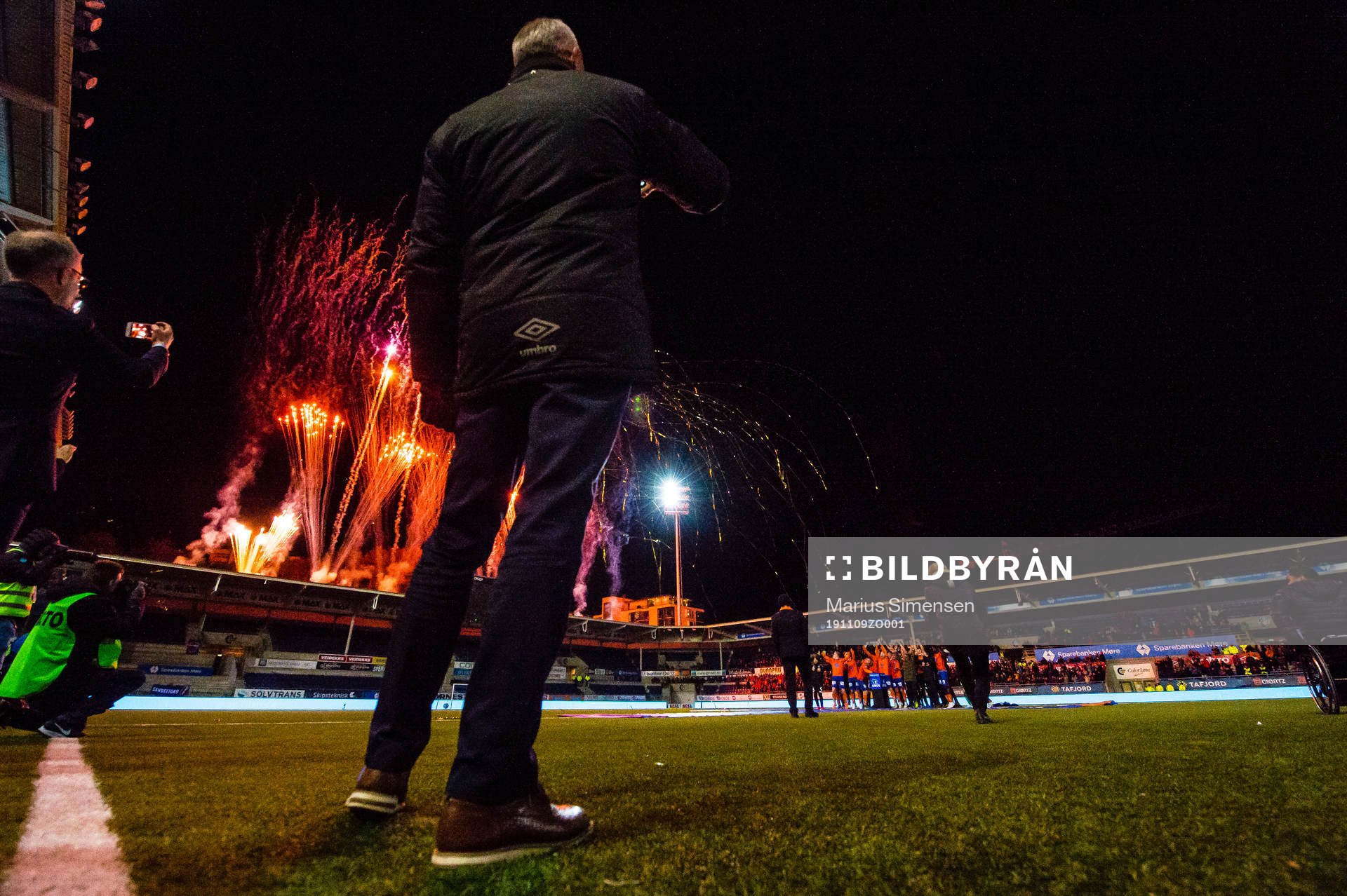 Lars Bohinen, head coach of Aalesund, looks at the Aalesund