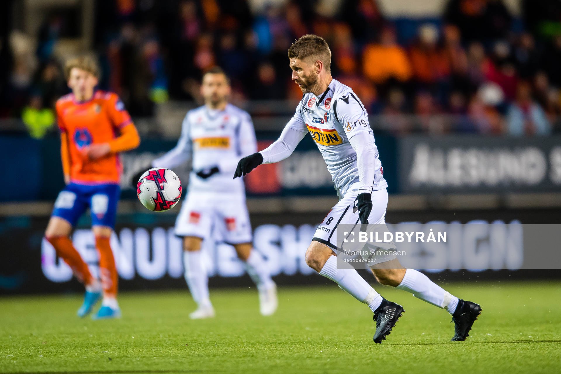 Erik Nævdal Mjelde of Sandefjord during the OBOS-ligaen match between Aalesund and Sandefjord on November 9, 2019 in Ålesund.