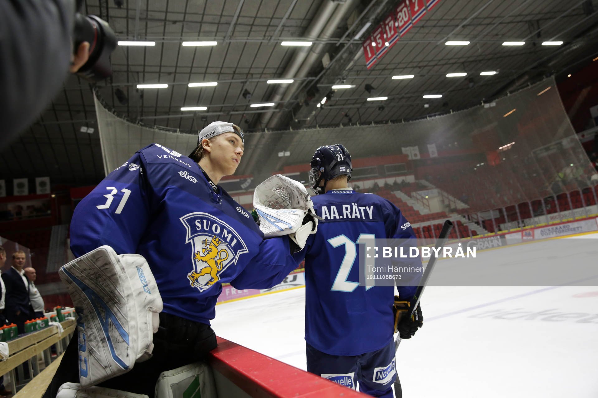 Jasper Patrikainen #31, FIN and Aatu Räty #21, FIN