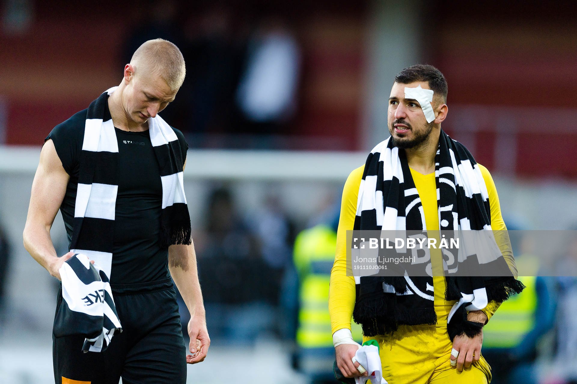 Landskronas Viktor Wihlstrand och målvakt Amr Kaddoura