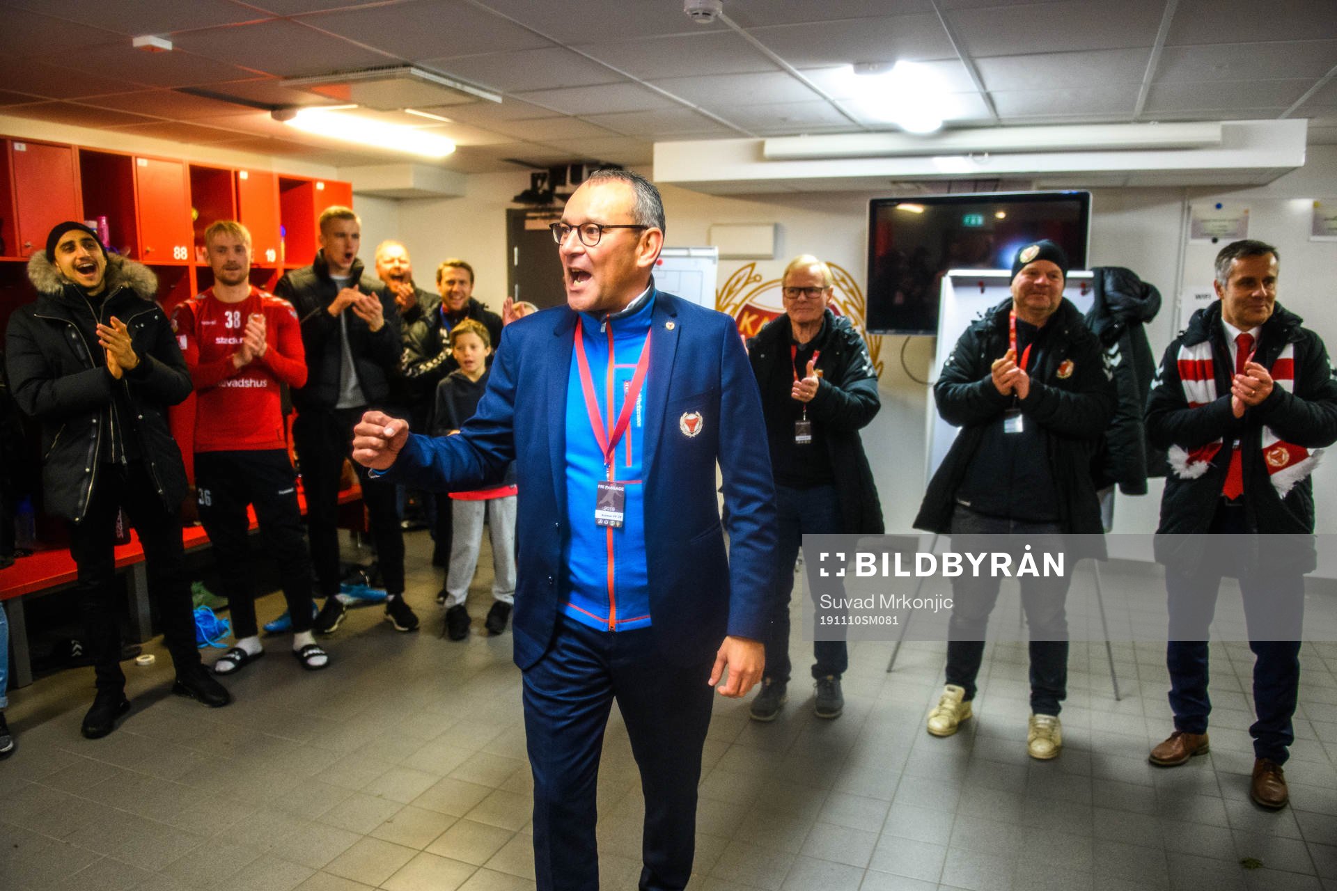 Kalmars Mattias Rosenlund,Klubbchef, jublar i