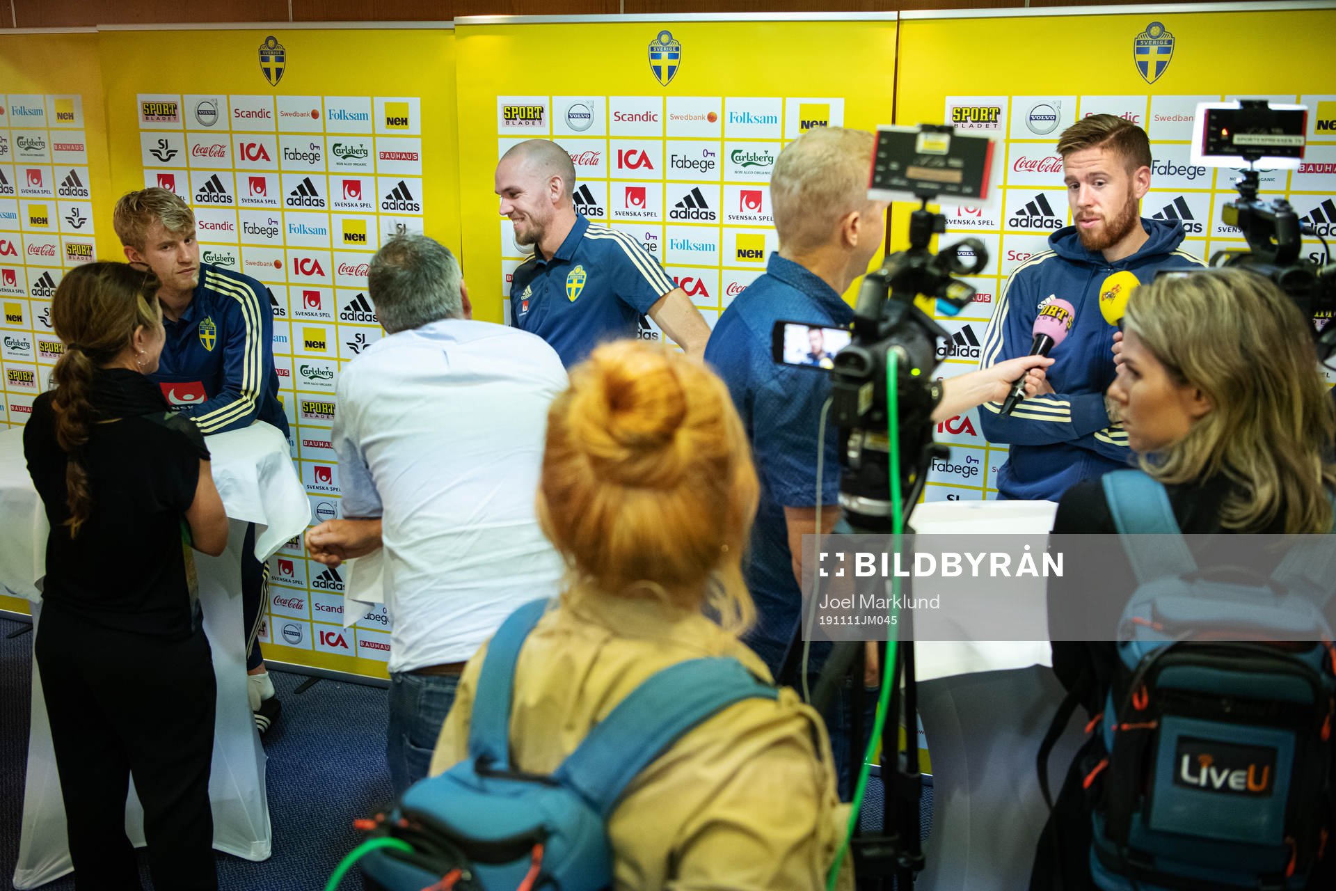 Filip Helander, Marcus Danielson and Pontus Jansson of the