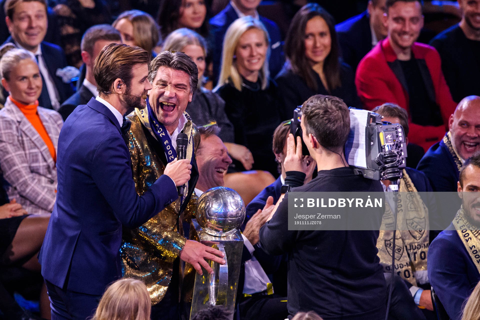 Programledare Pär Lernström och Djurgårdens sportchef