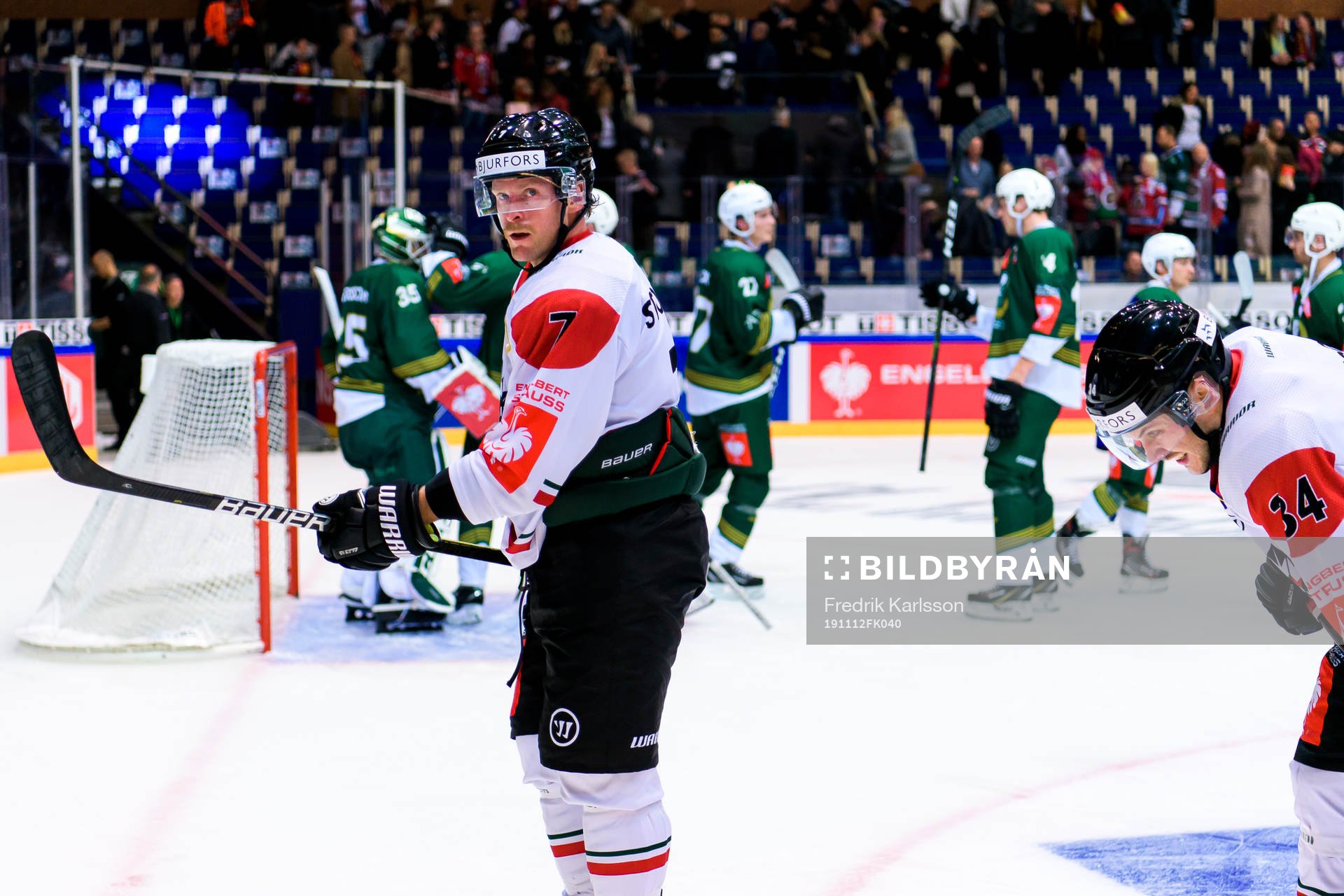 Karl Stollery of Frölunda looks dejected