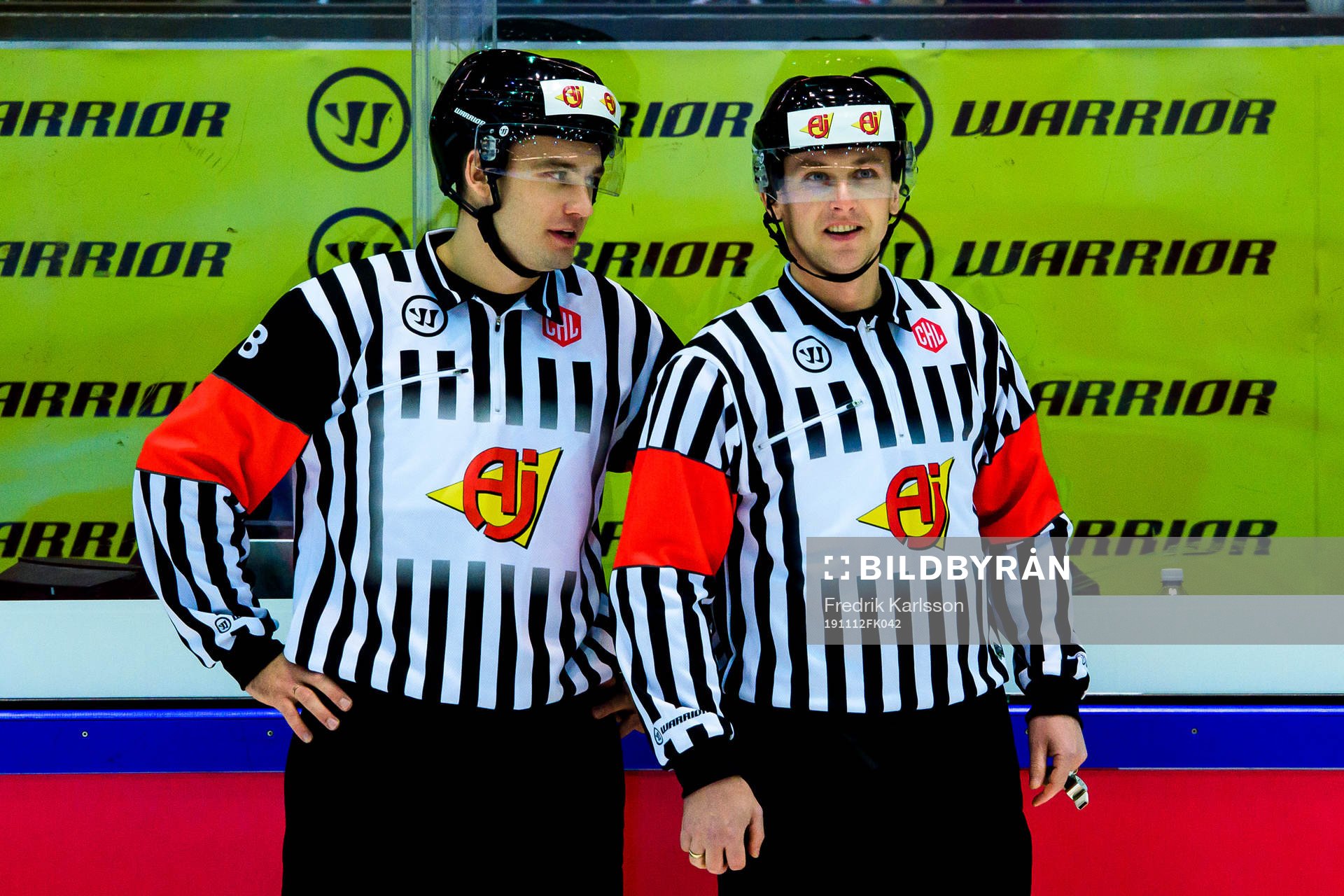 Referee Stanislav Raming and Viktor Birin