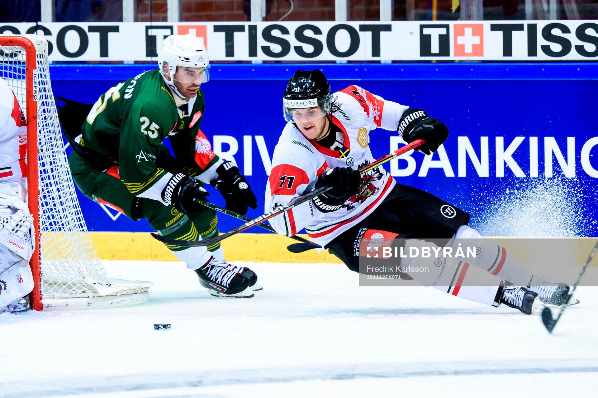 Martin Johansson of Färjestad and Samuel Fagemo of