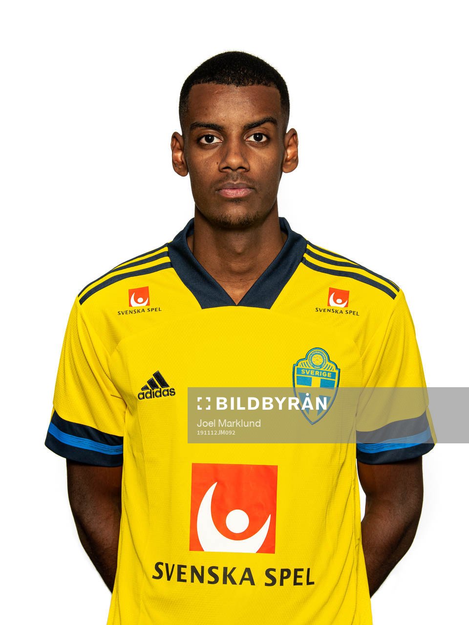 Alexander Isak of the Swedish national football team poses