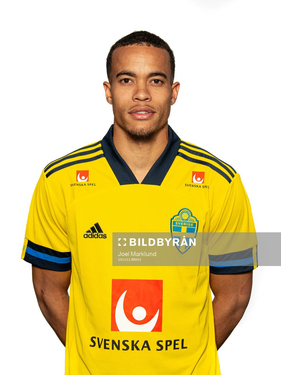 Robin Quaison of the Swedish national football team poses