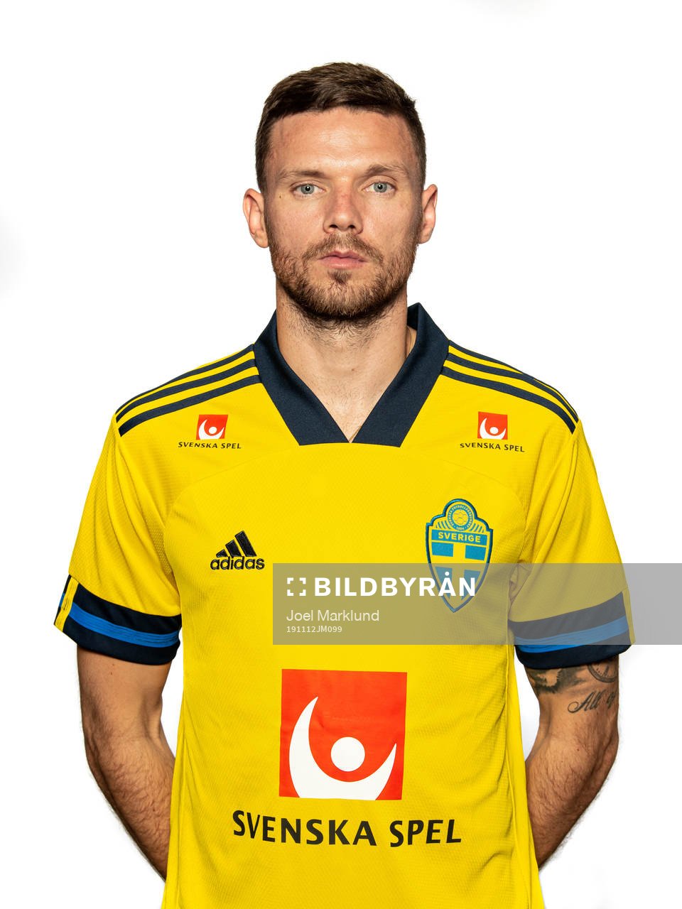 Marcus Berg of the Swedish national football team poses for