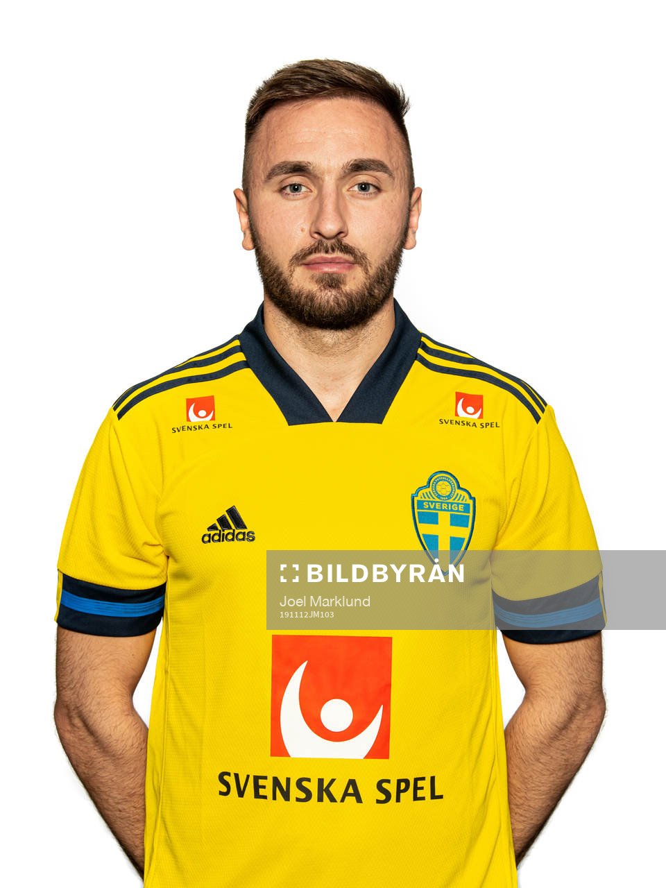 Muamer Tankovic of the Swedish national football team poses