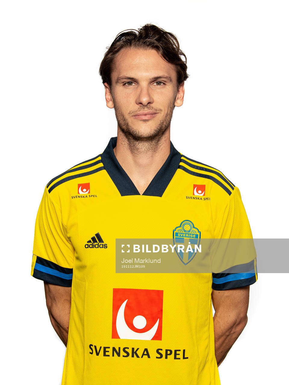 Albin Ekdal of the Swedish national football team poses for