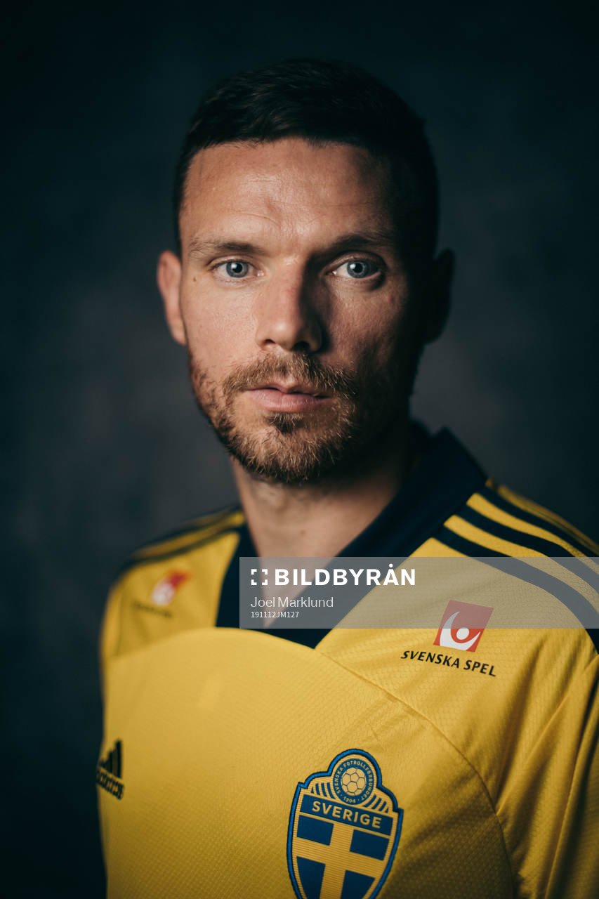 Marcus Berg of the Swedish national football team poses for