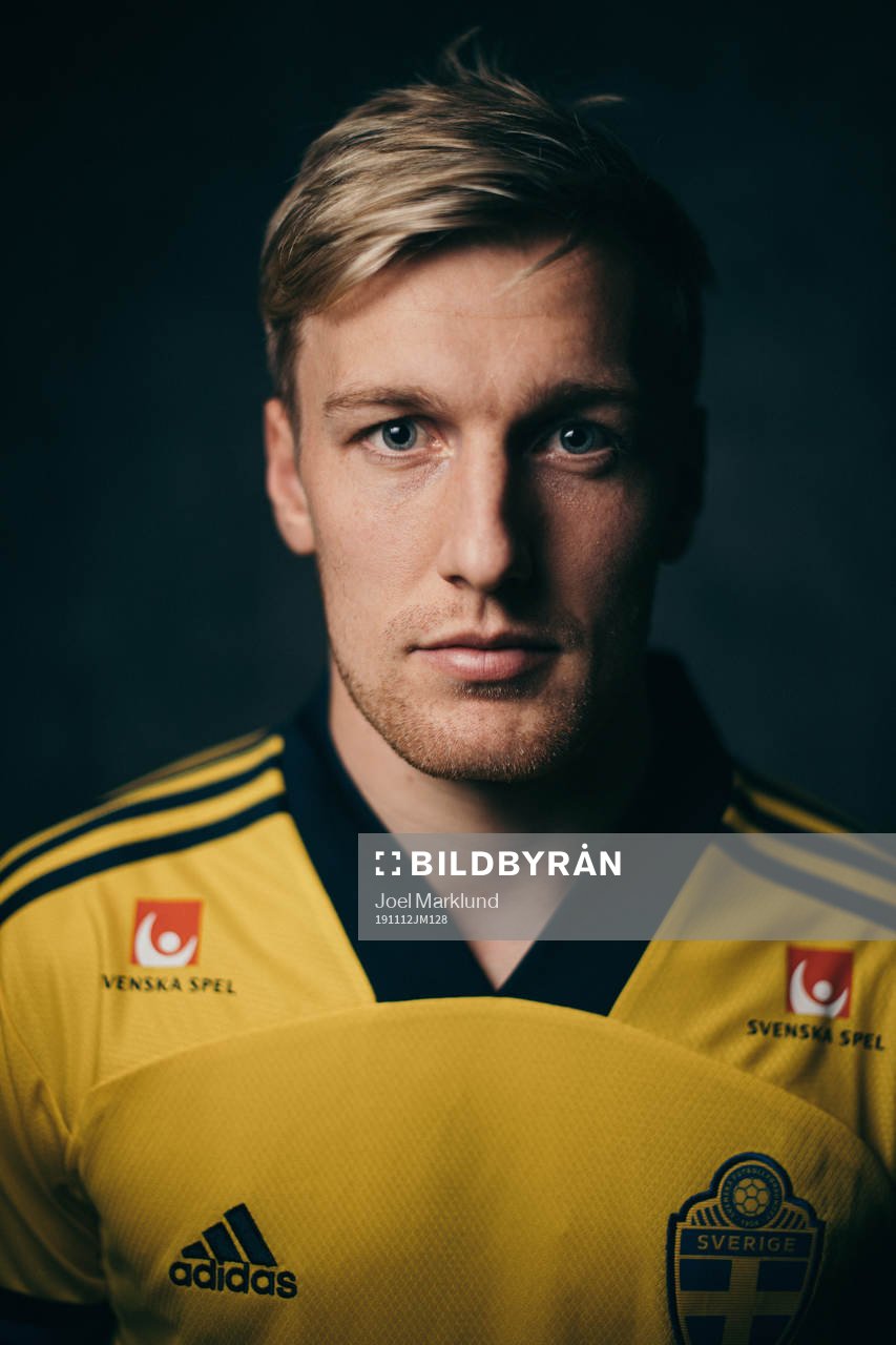 Emil Forsberg of the Swedish national football team poses