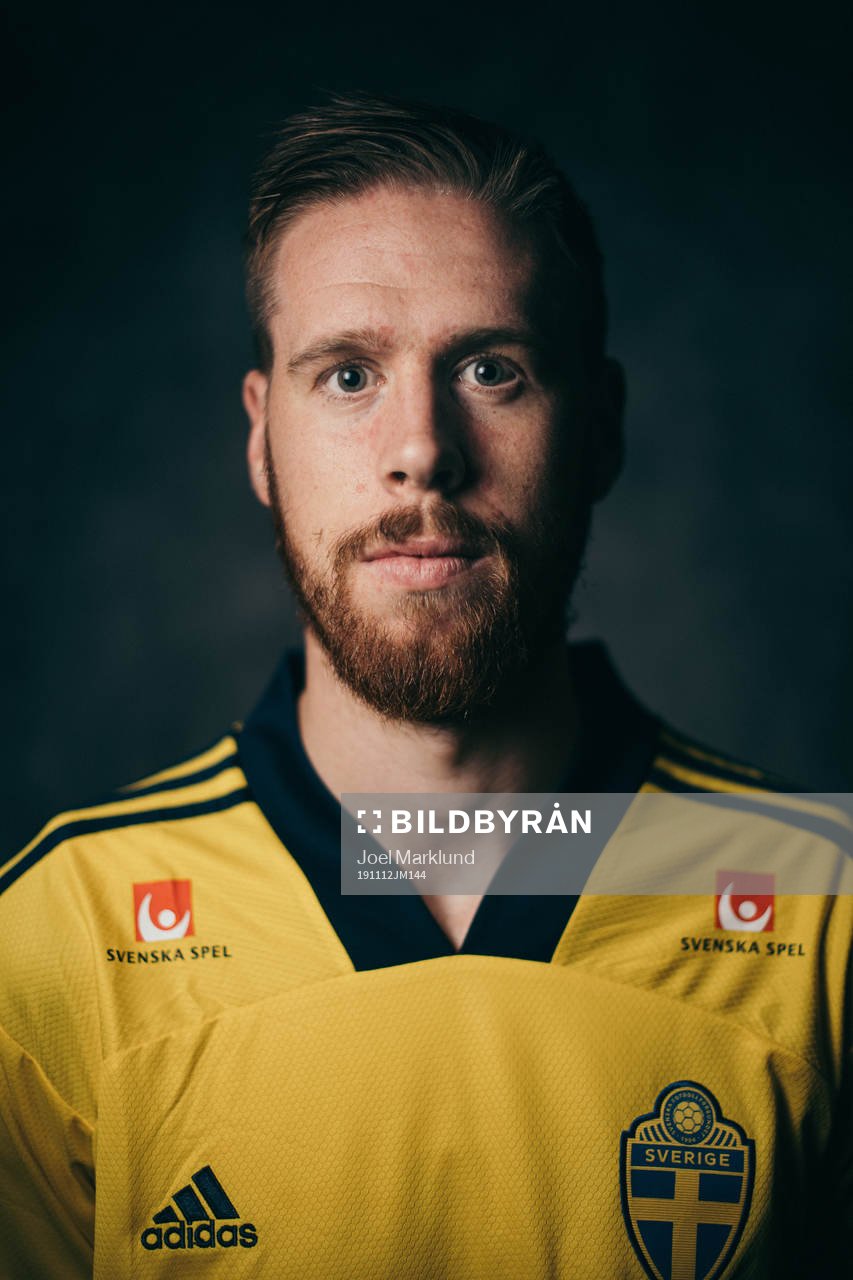 Pontus Jansson of the Swedish national football team poses