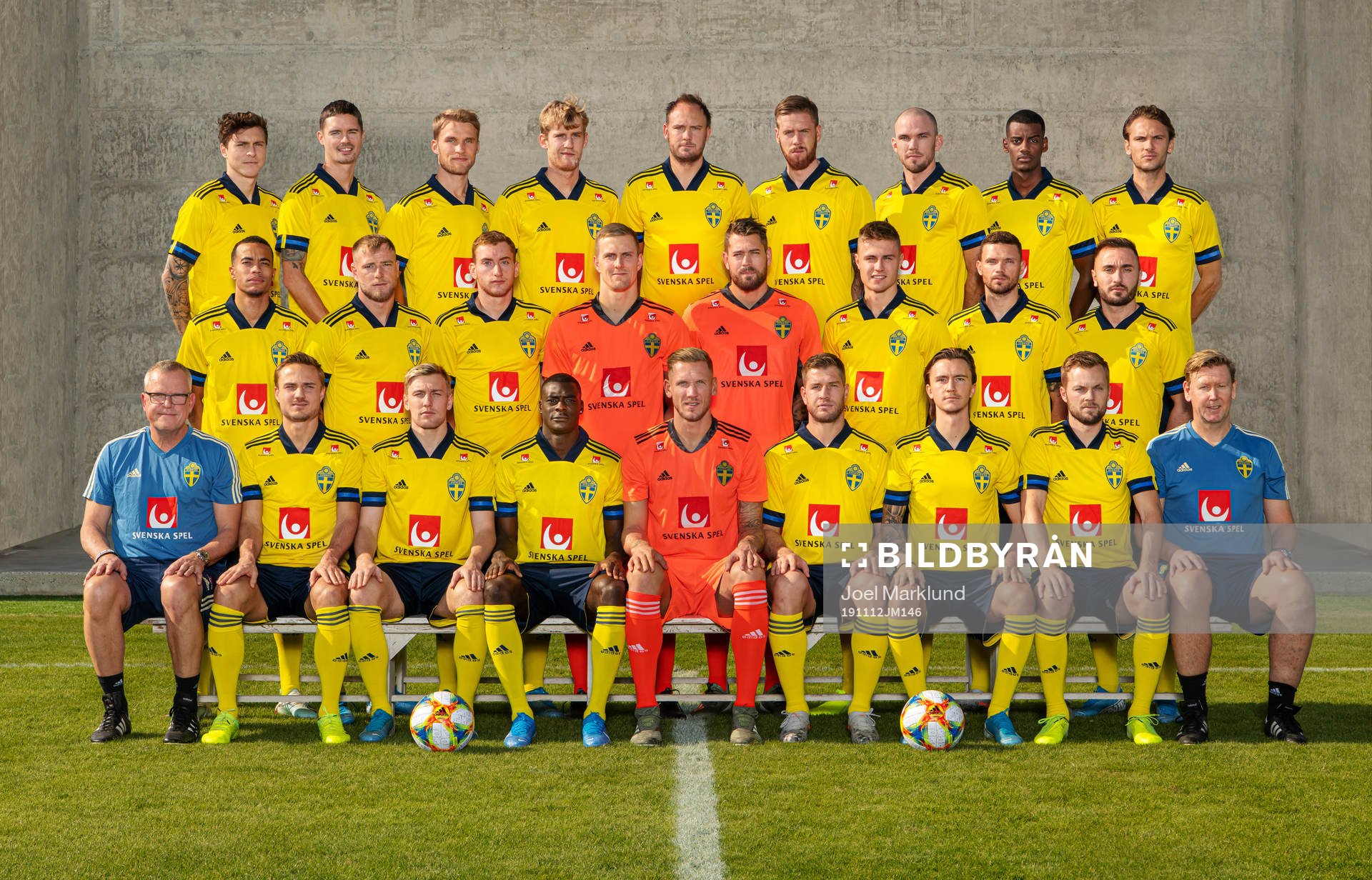 The Swedish national football team pose for a team picture