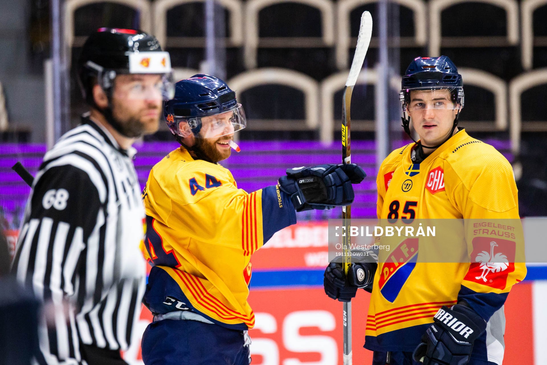 Mattias Guter and Michael Haga of Djurgården celebrate