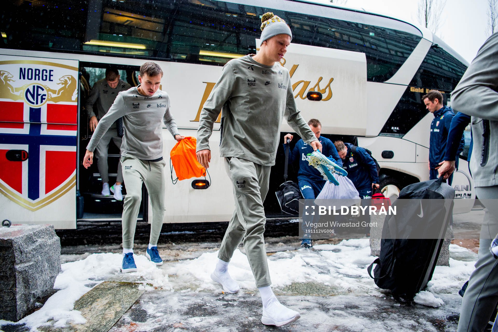 Erling Braut Haaland of Norway arrives
