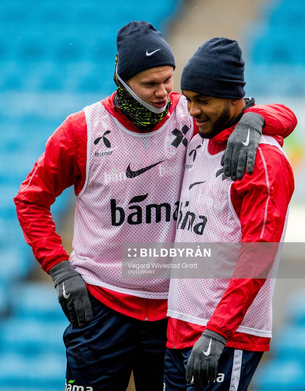 Erling Braut Haaland and Joshua King of Norway