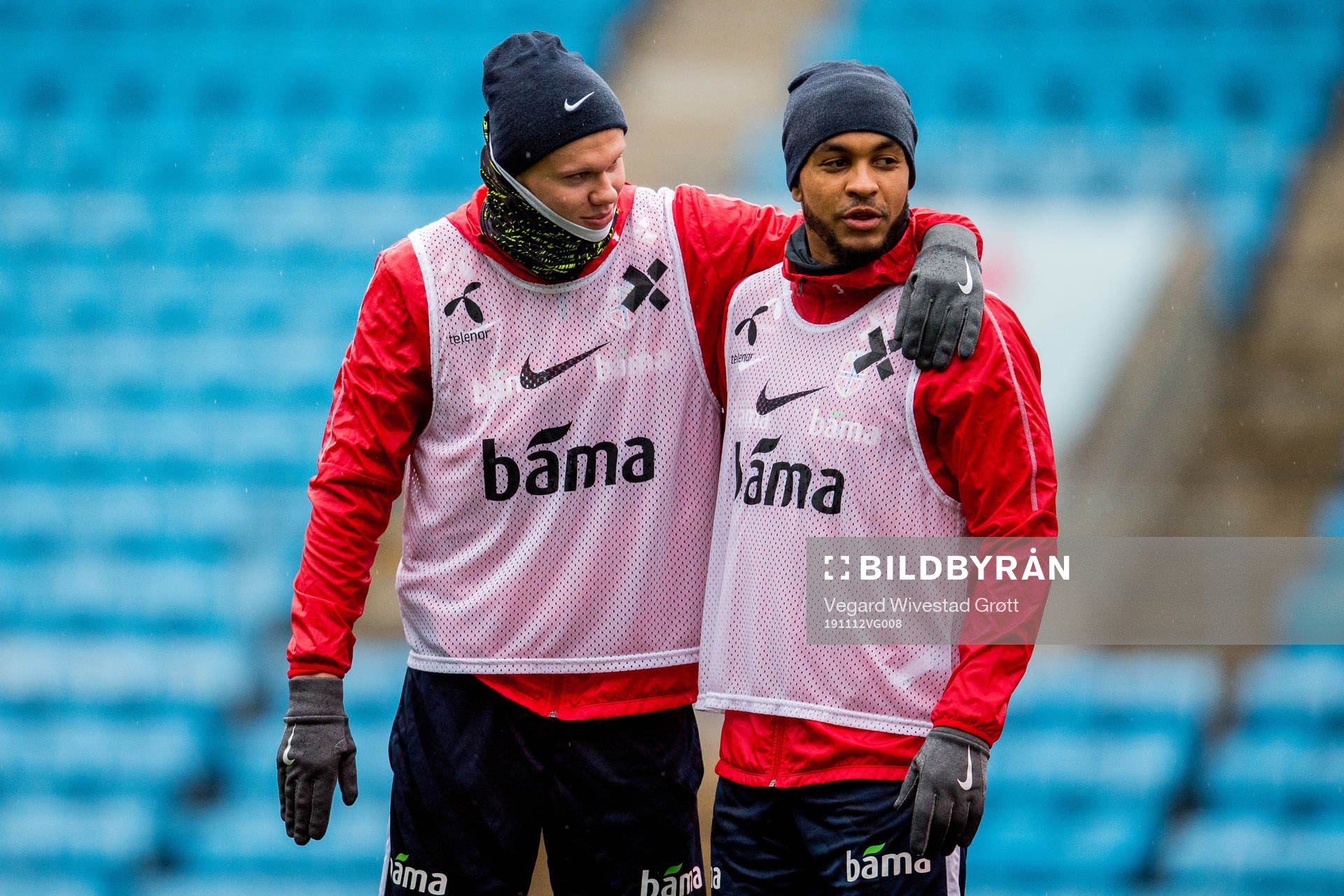Erling Braut Haaland and Joshua King of Norway