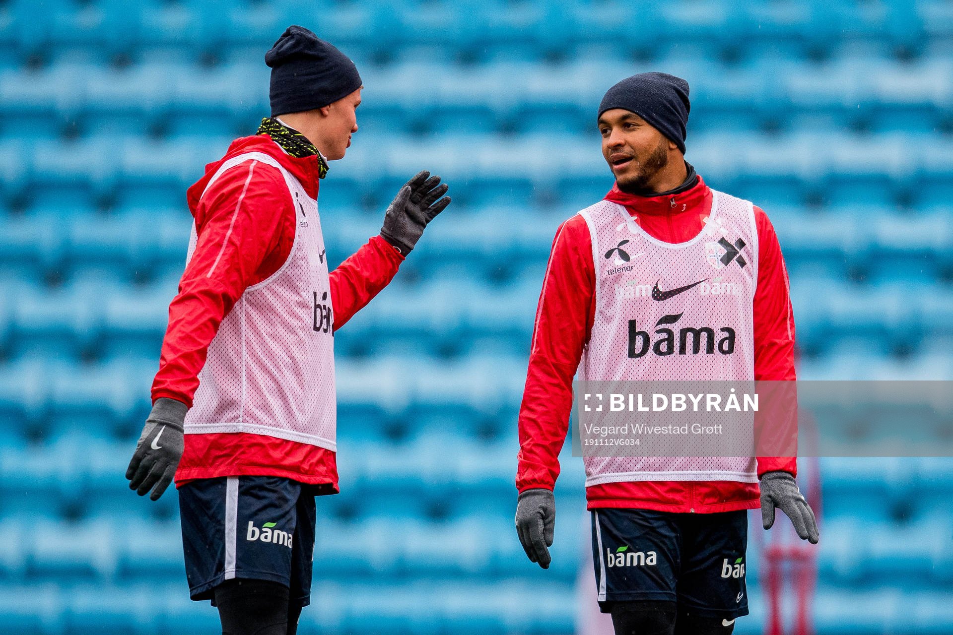 Erling Braut Haaland and Joshua King of Norway