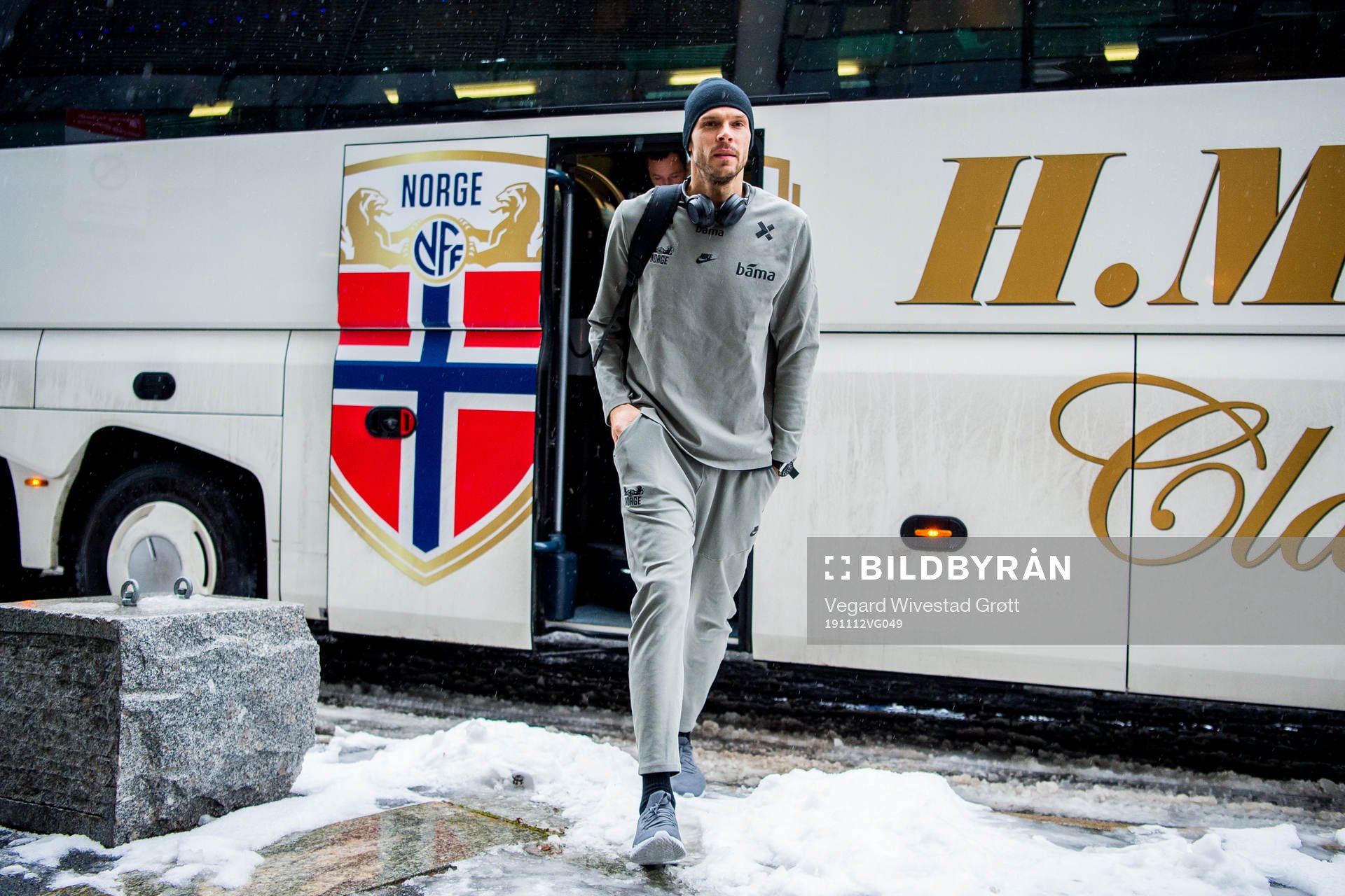Goalkeeper Rune Almenning Jarstein of Norway arrives
