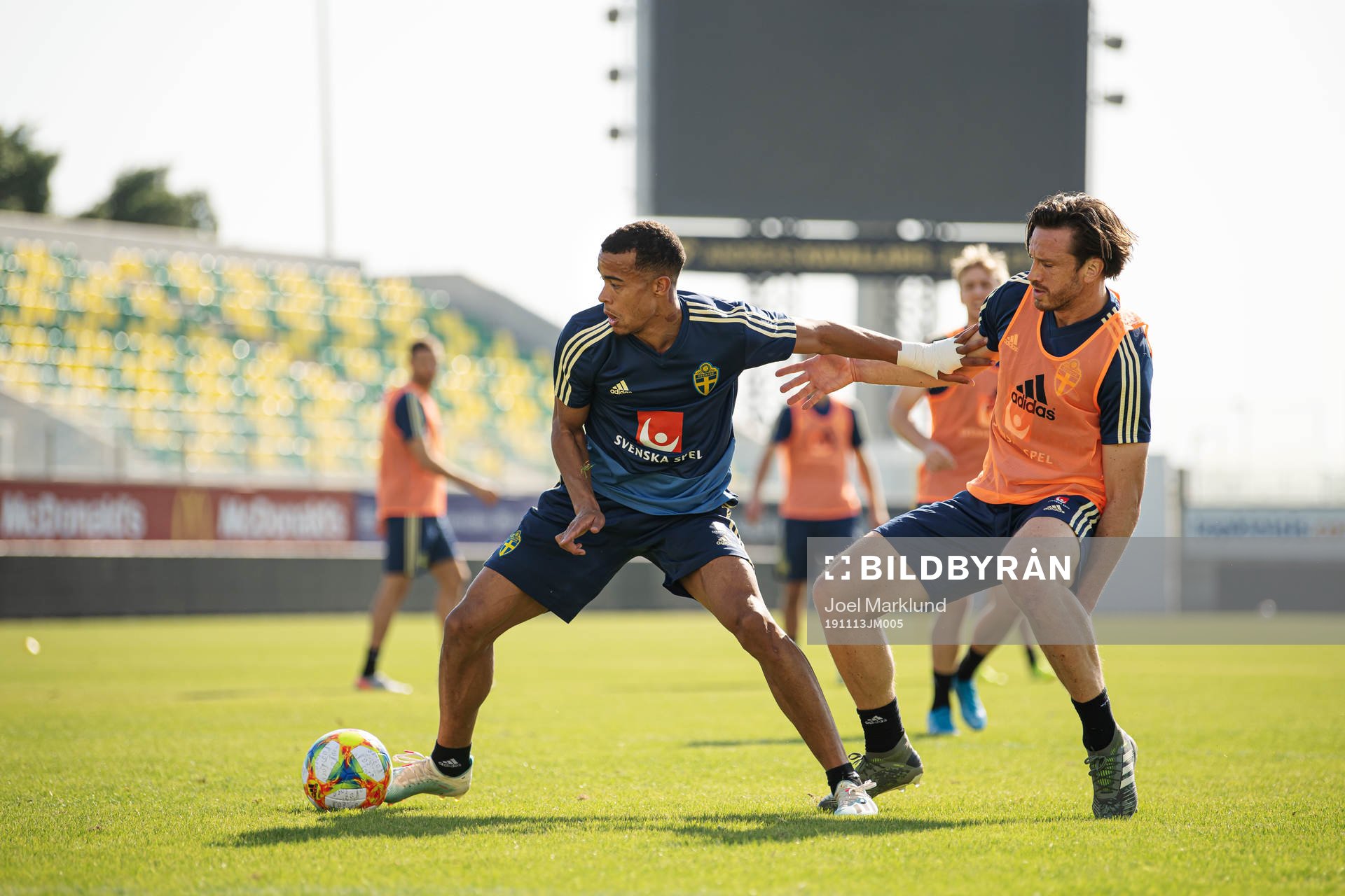 Robin Quaison and Gustav Svensson of the Swedish national