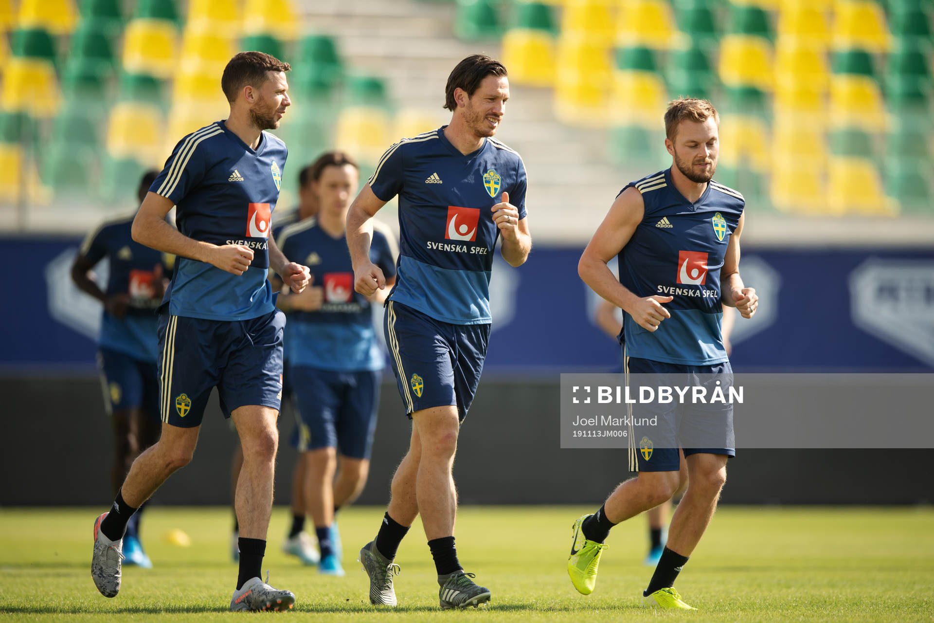 Marcus Berg, Gustav Svensson and Sebastian Larsson of the
