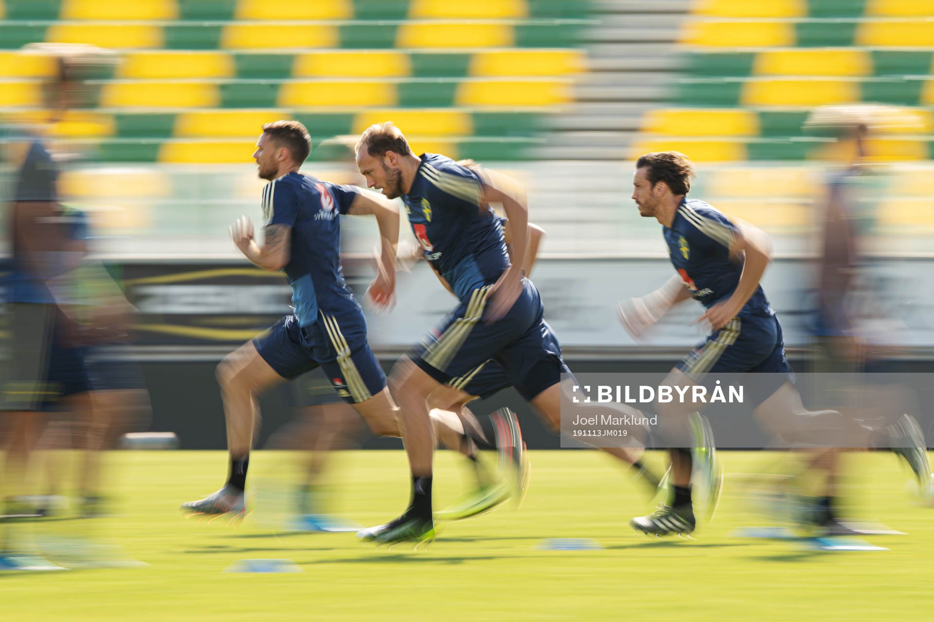 Marcus Berg, Andreas Granqvist and Gustav Svensson of the
