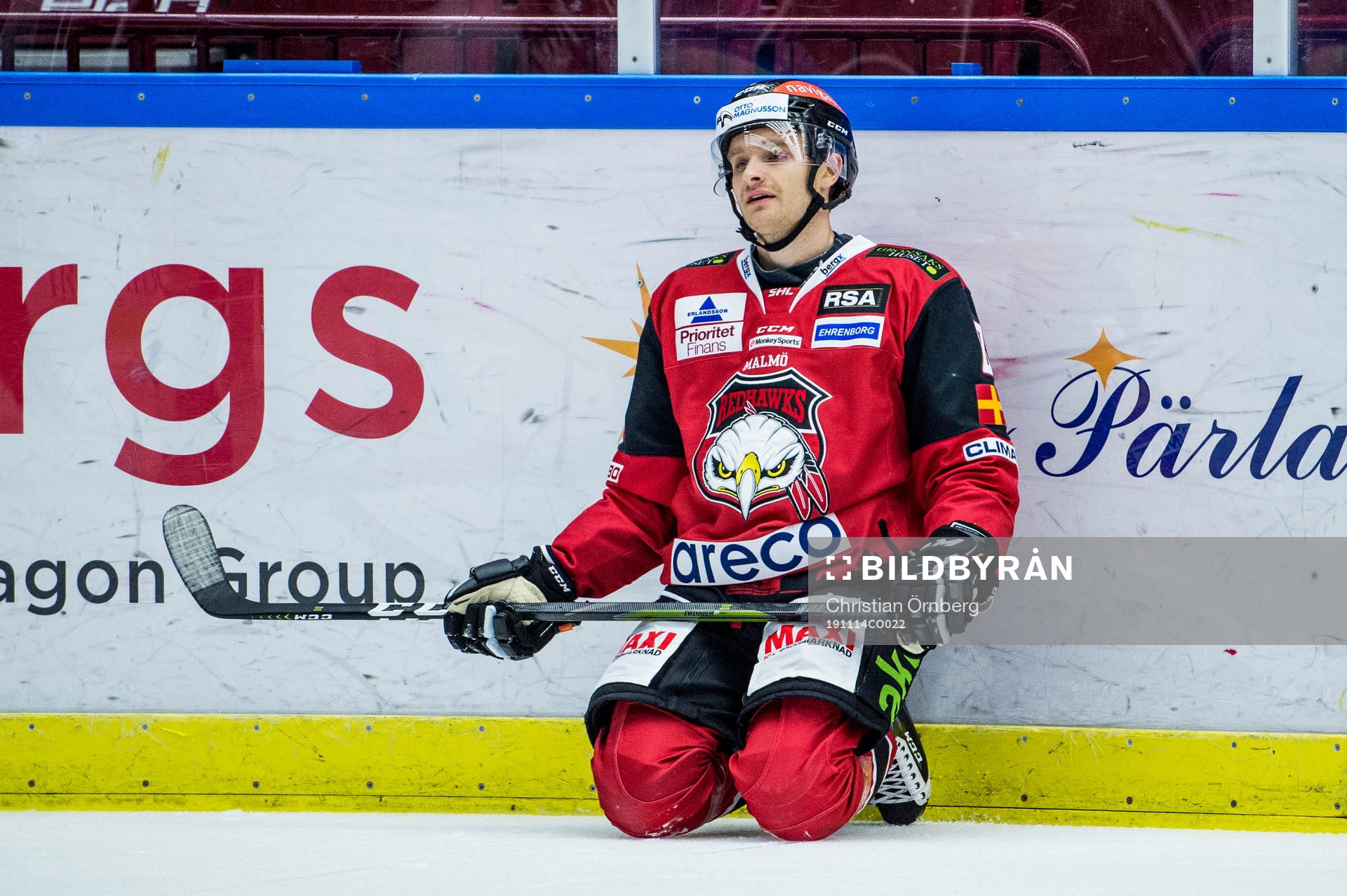 Malmö Redhawks Johan Olofsson deppar på isen